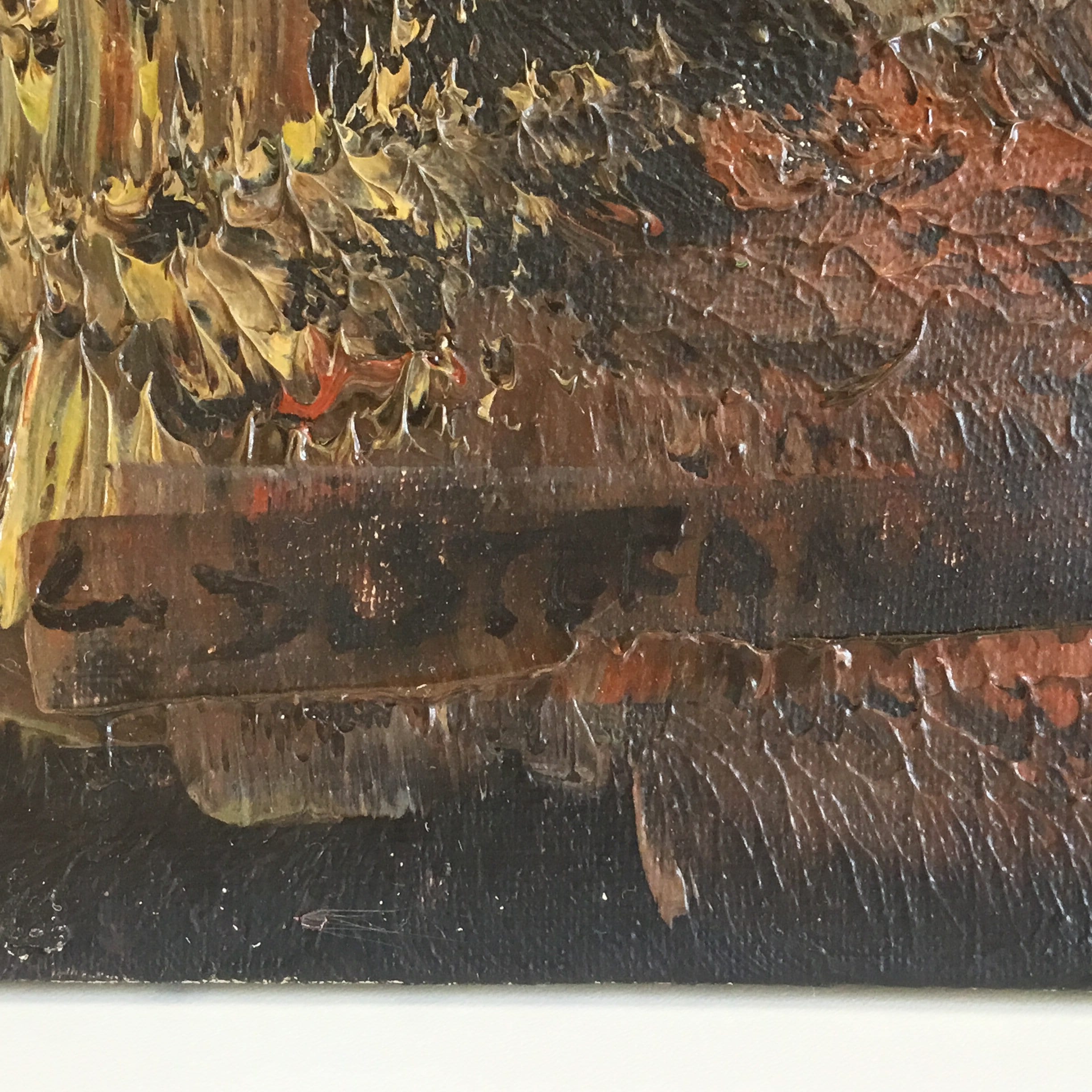 Vintage Painting | 1950s Autumn Forest Landscape by Carlo Di Stefano, Italian Artist — photo 10 of 11