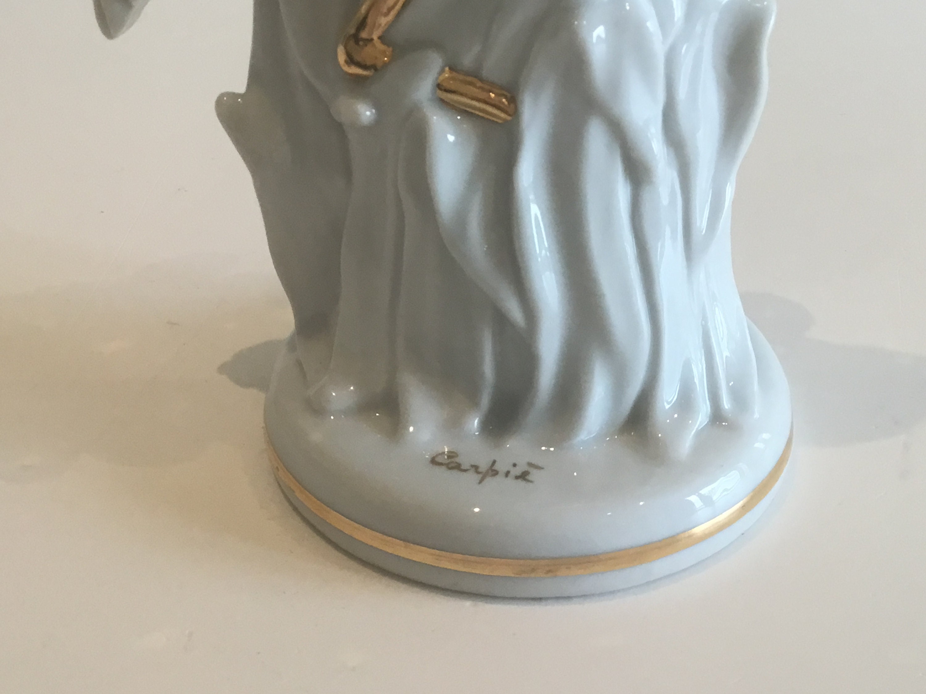 Vintage Italian Figurine | Carpié 1950s Ostrich, Porcelain with 24K Gold & Crystals — photo 8 of 10