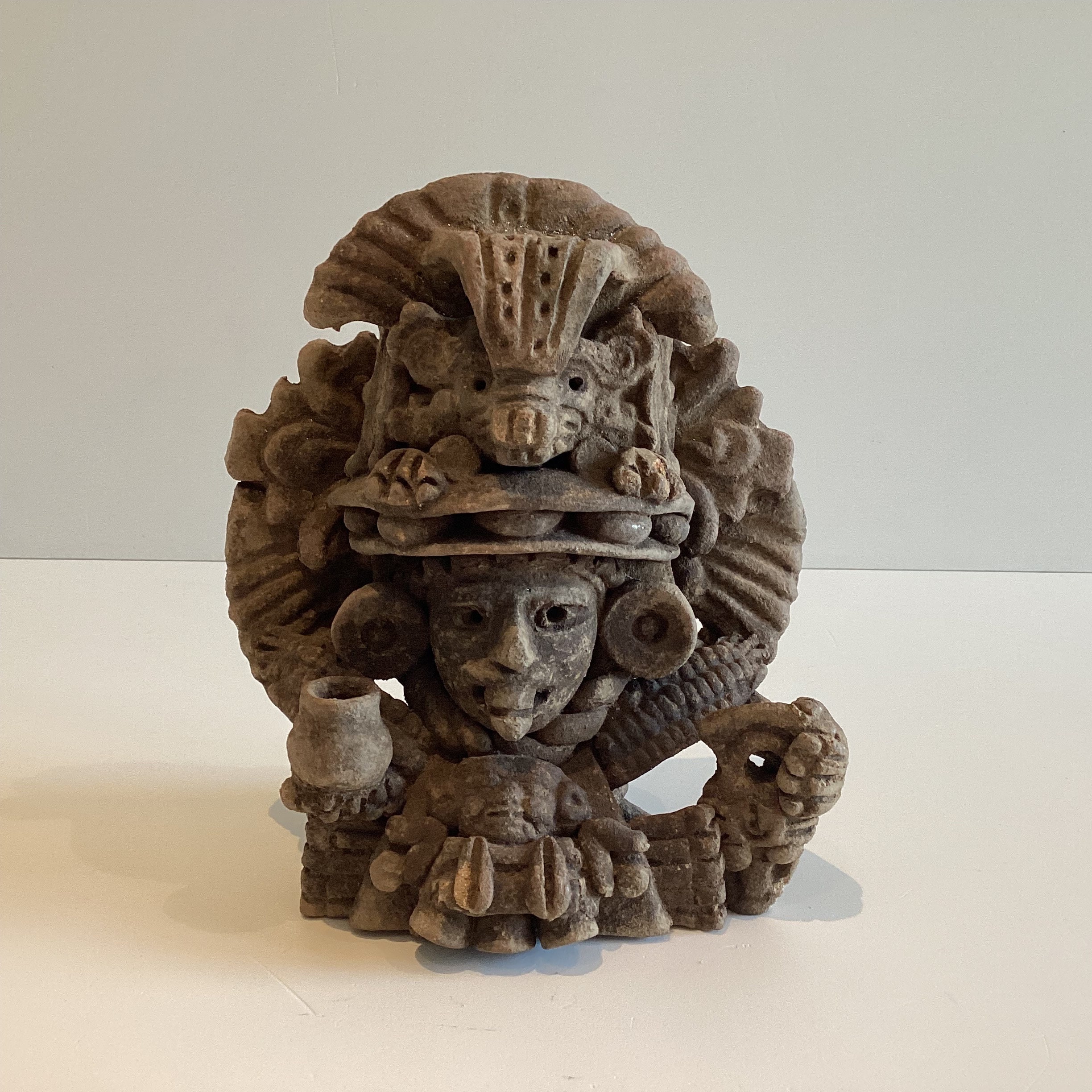 Antique Sculpture | 1900s Zapotec Culture Incense Holder, Monte Albán Oaxaca Mexico — photo 2 of 9