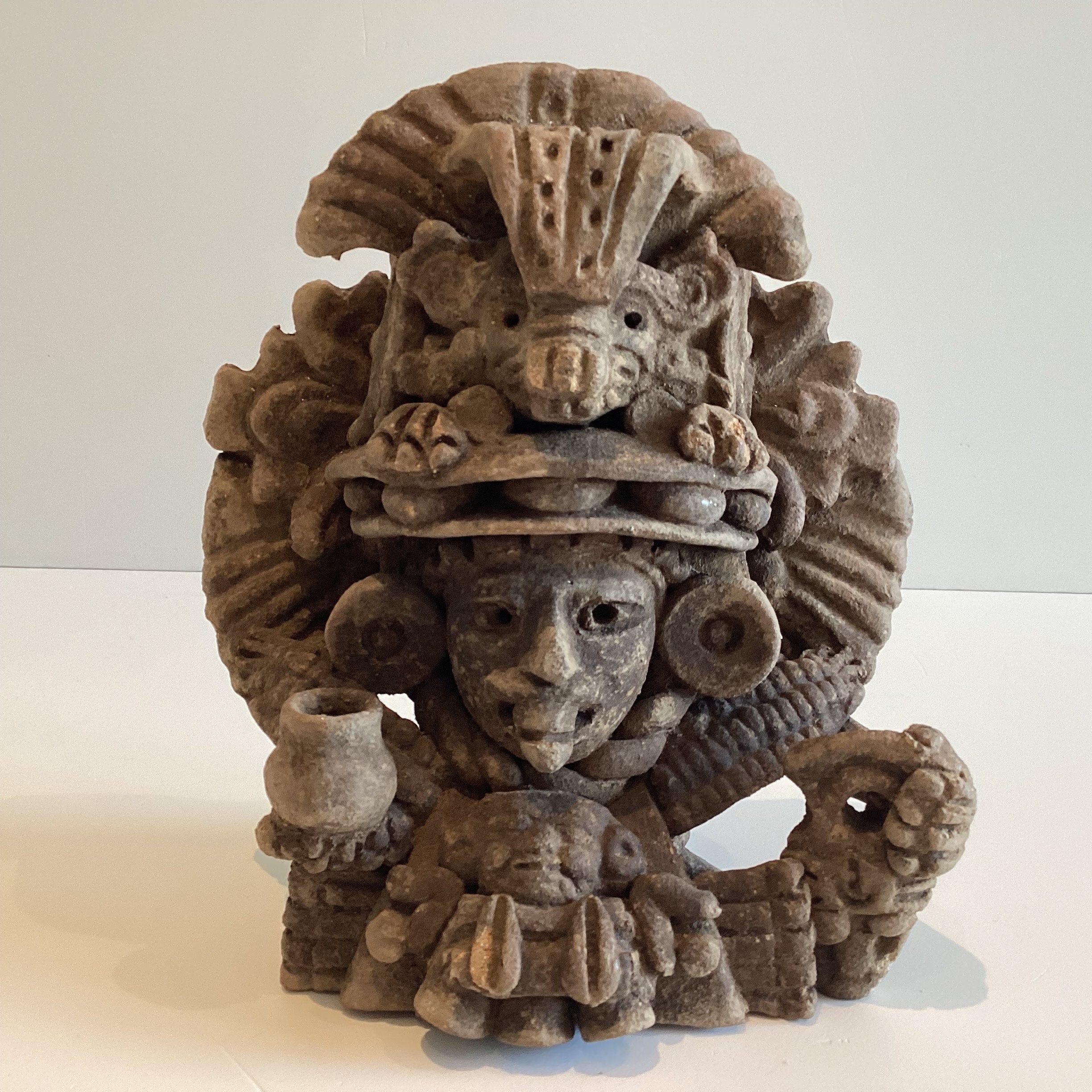Antique Sculpture | 1900s Zapotec Culture Incense Holder, Monte Albán Oaxaca Mexico — photo 3 of 9