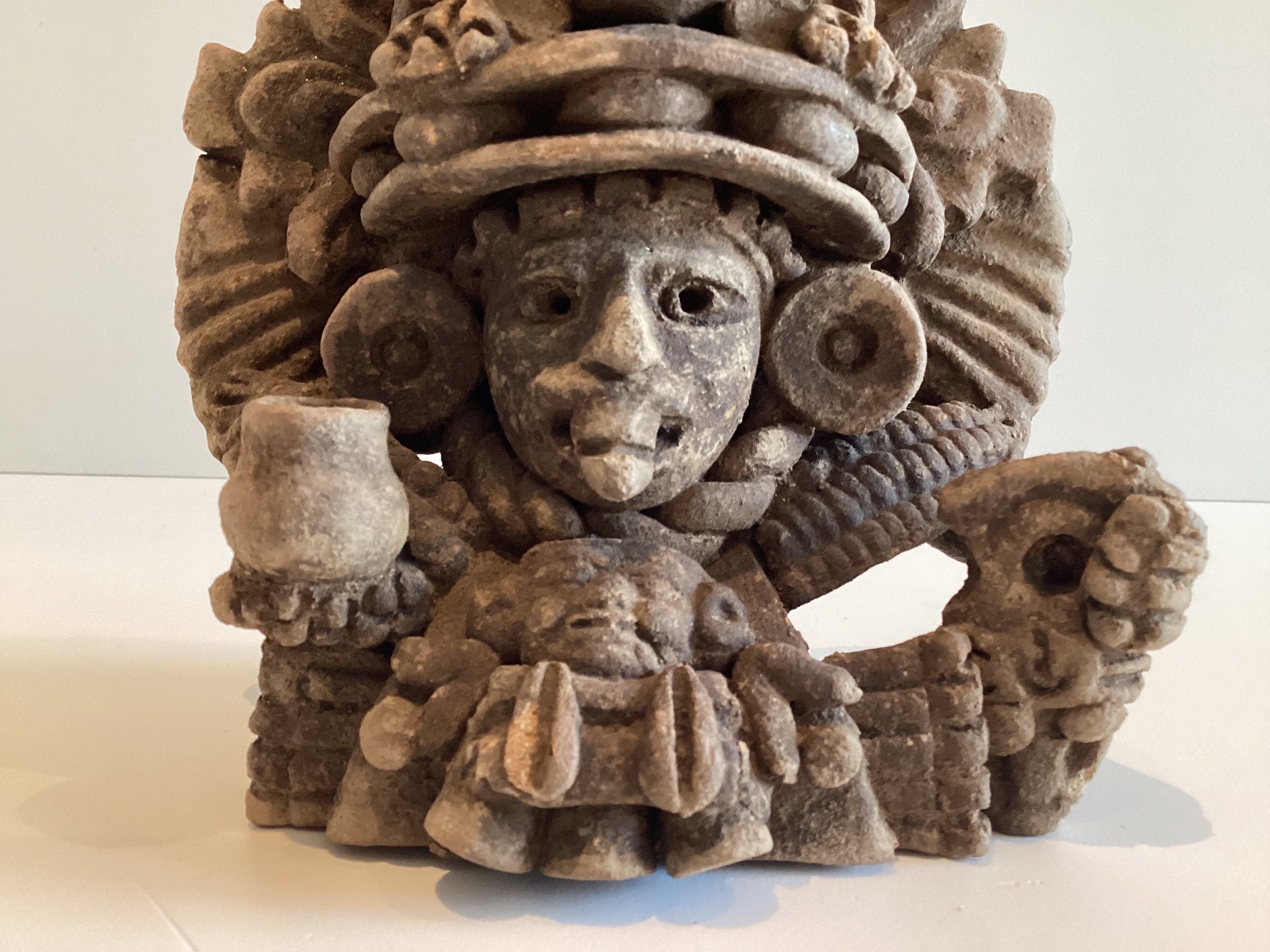 Antique Sculpture | 1900s Zapotec Culture Incense Holder, Monte Albán Oaxaca Mexico — photo 6 of 9