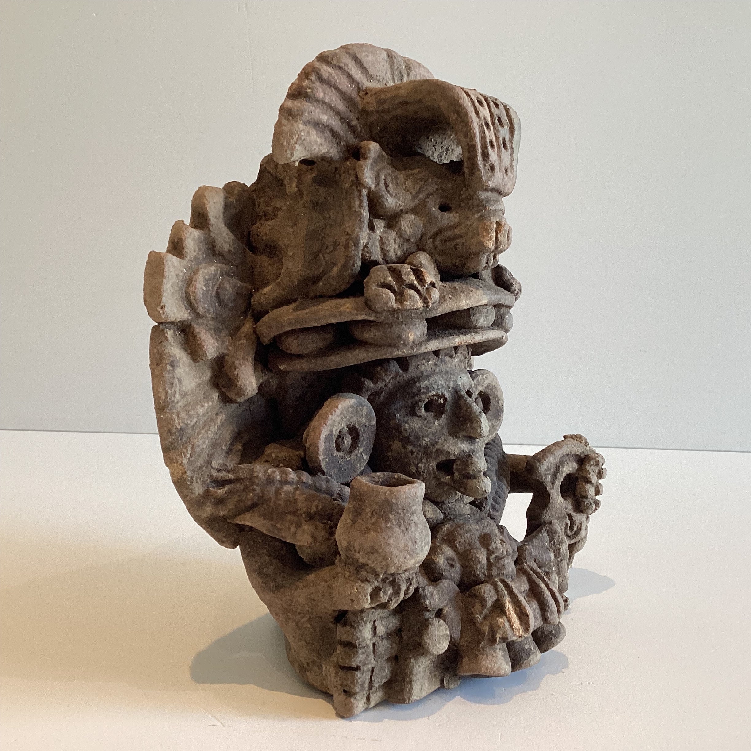 Antique Sculpture | 1900s Zapotec Culture Incense Holder, Monte Albán Oaxaca Mexico — photo 7 of 9