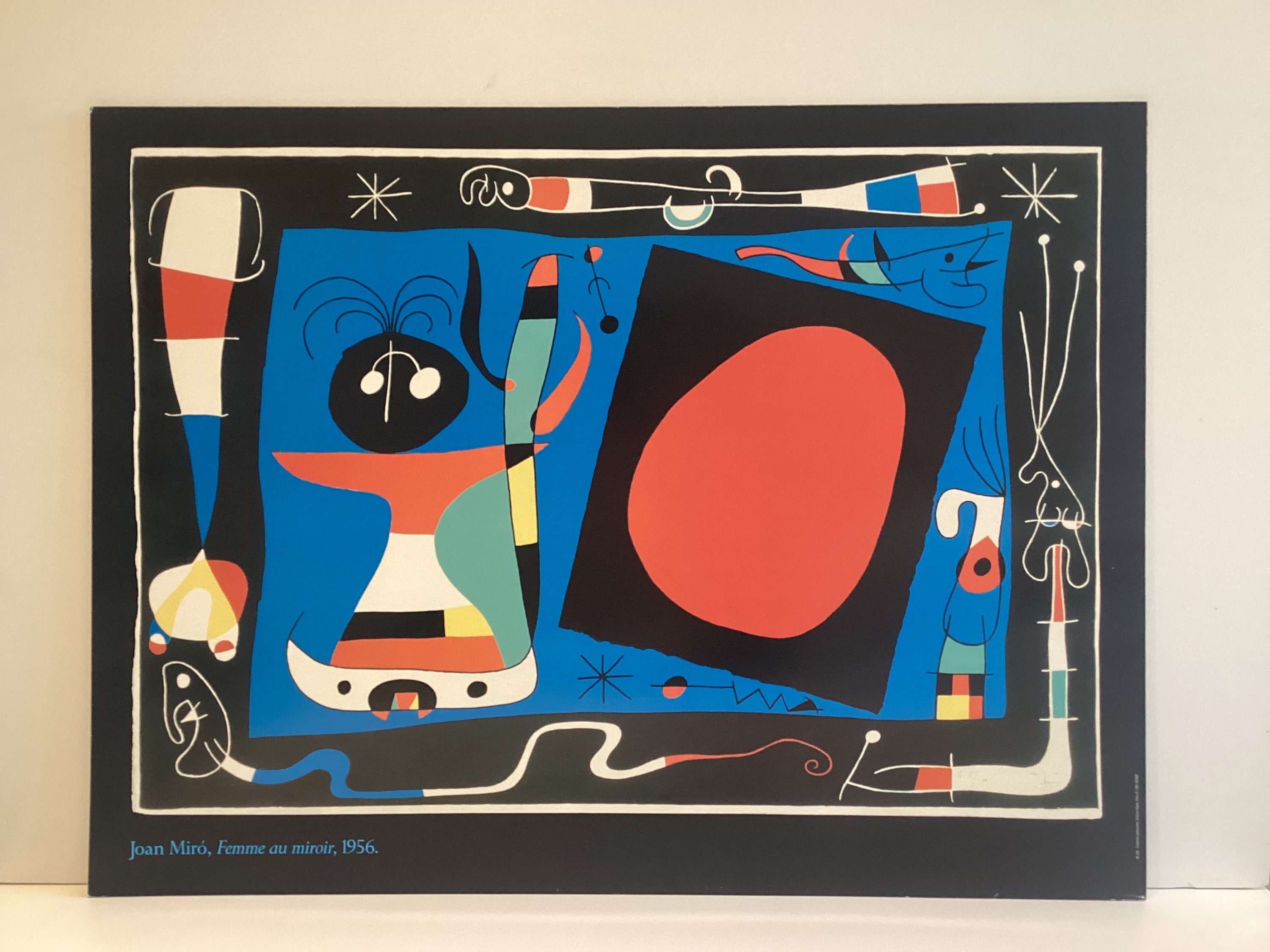 Original Vintage Joan Miro Lithographic Mixed Media Surrealistic Poster, Paris 1991 ADAGP — photo 2 of 9