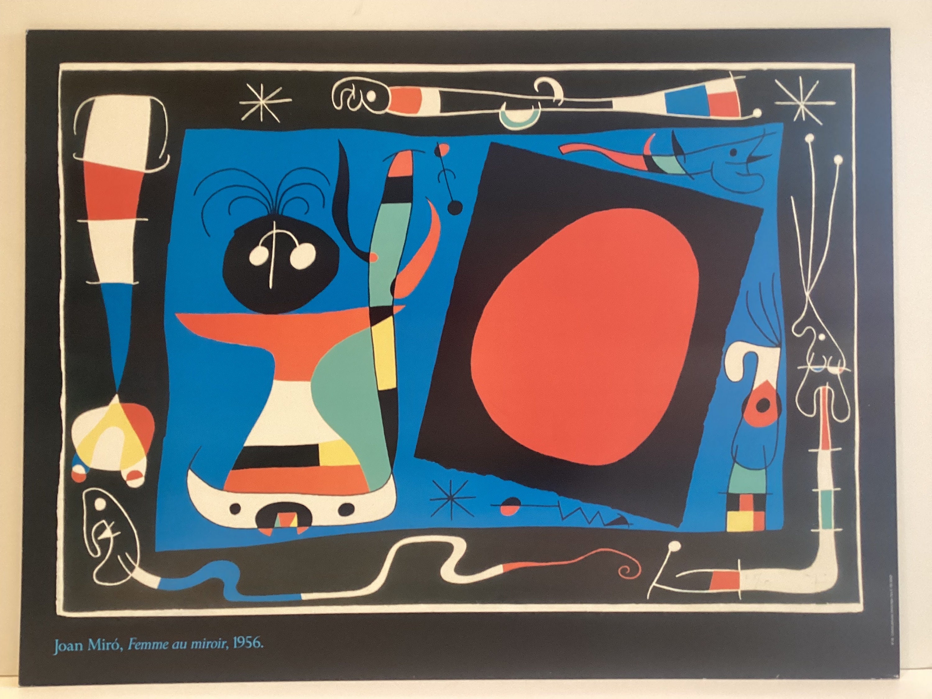 Original Vintage Joan Miro Lithographic Mixed Media Surrealistic Poster, Paris 1991 ADAGP — photo 3 of 9