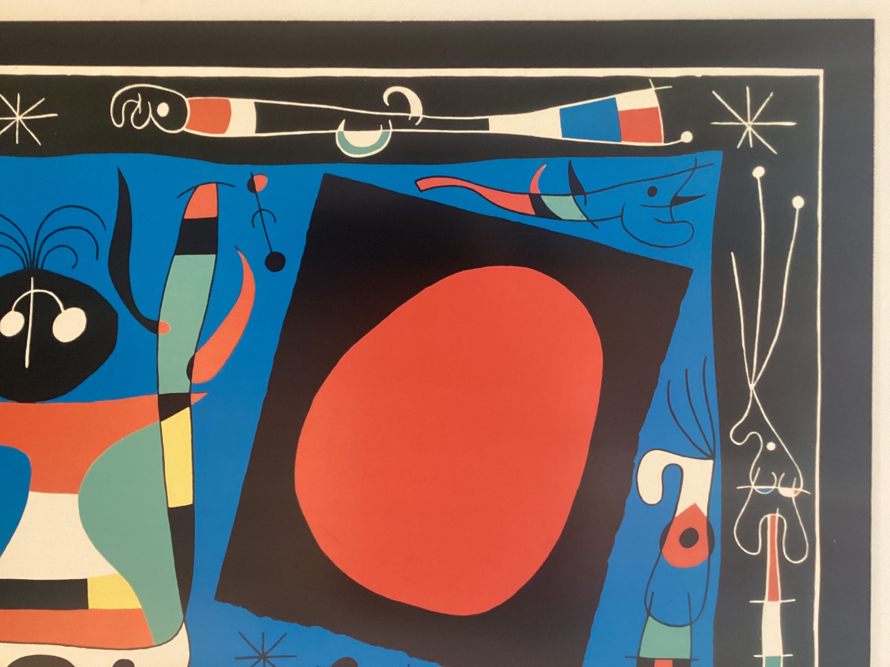 Original Vintage Joan Miro Lithographic Mixed Media Surrealistic Poster, Paris 1991 ADAGP — photo 5 of 9