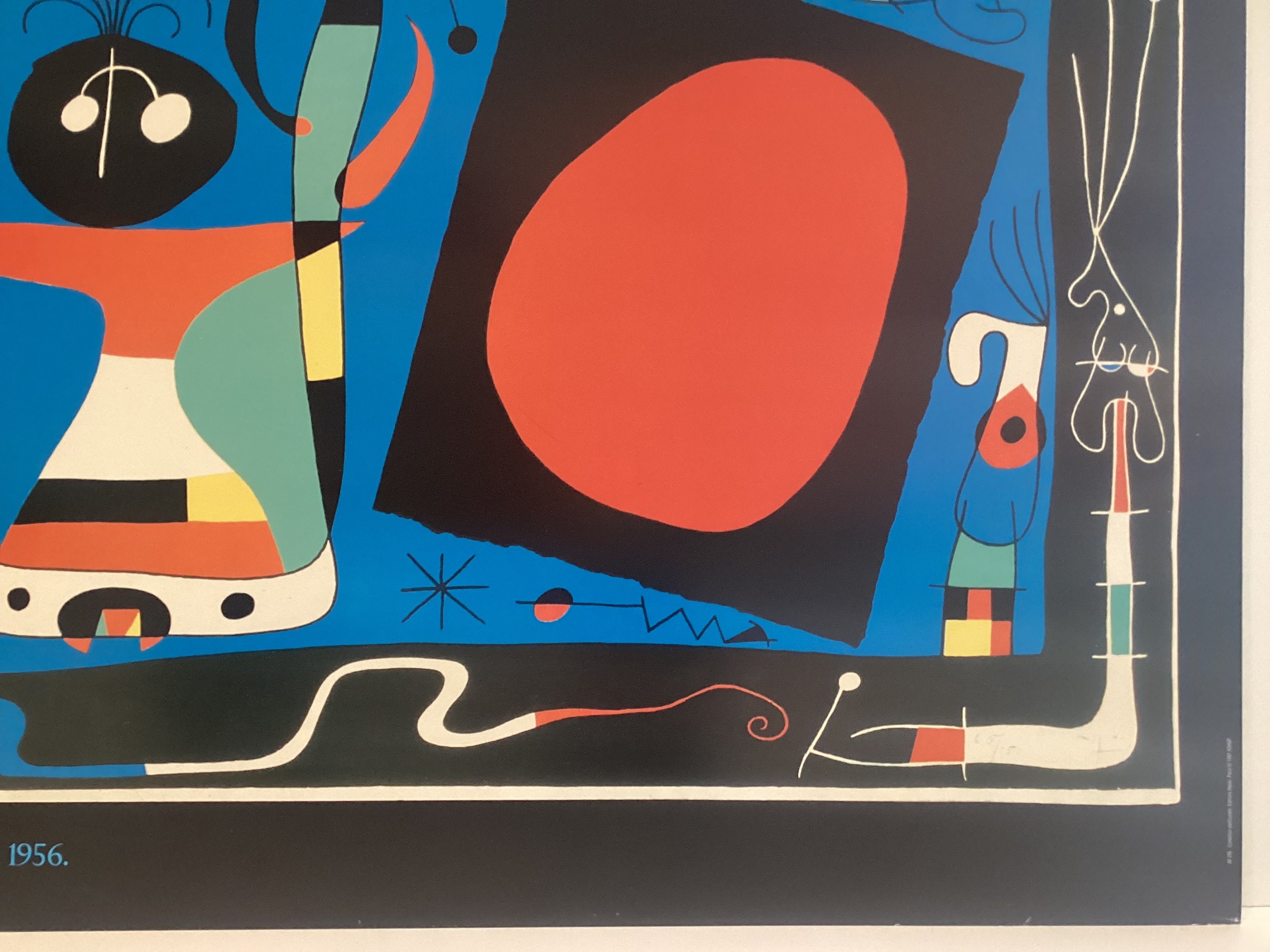 Original Vintage Joan Miro Lithographic Mixed Media Surrealistic Poster, Paris 1991 ADAGP — photo 7 of 9
