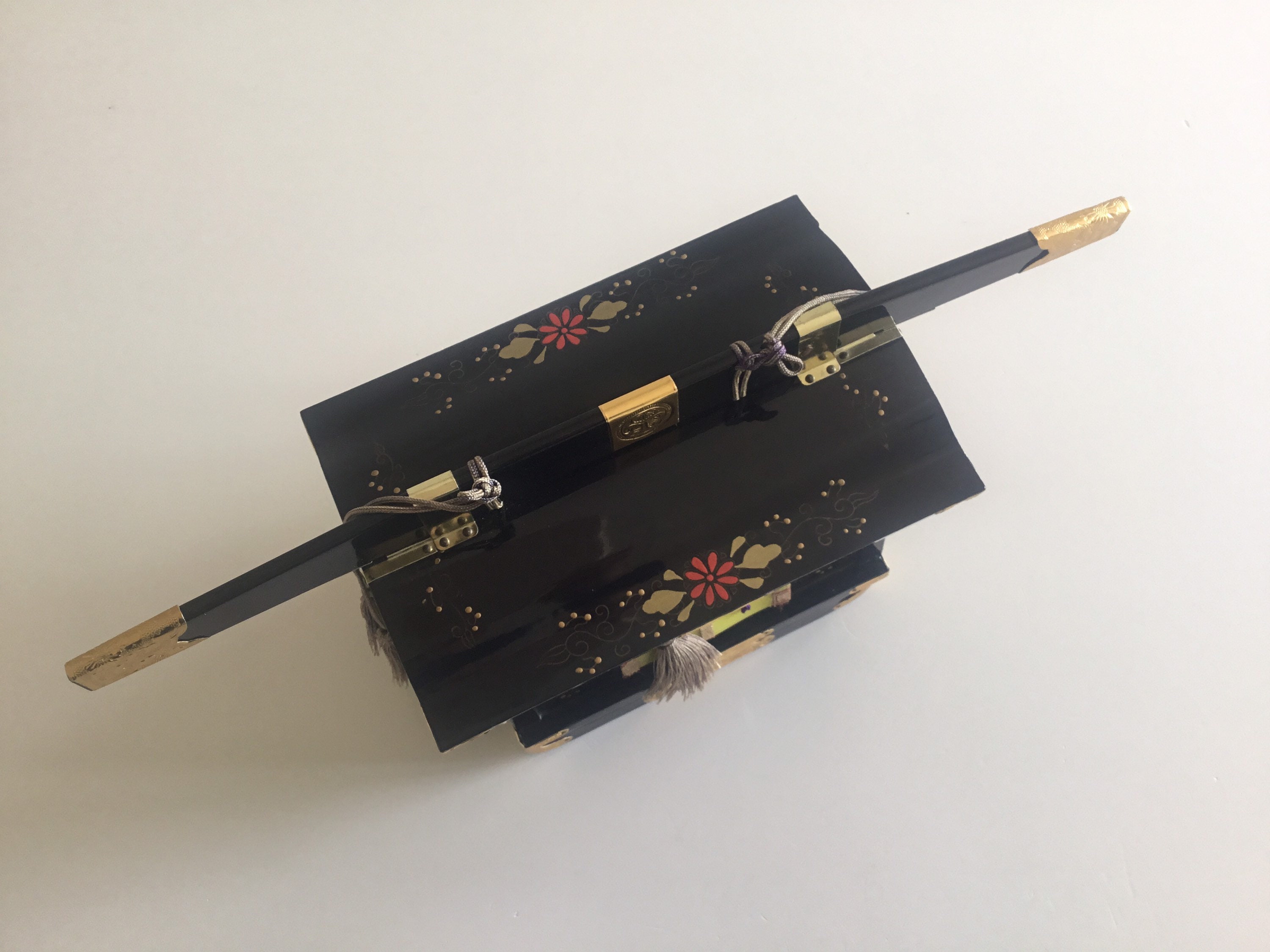 Vintage Music Box | 1960s Japanese Lacquer Wood, Hand Decorated Working Mechanism — photo 8 of 11