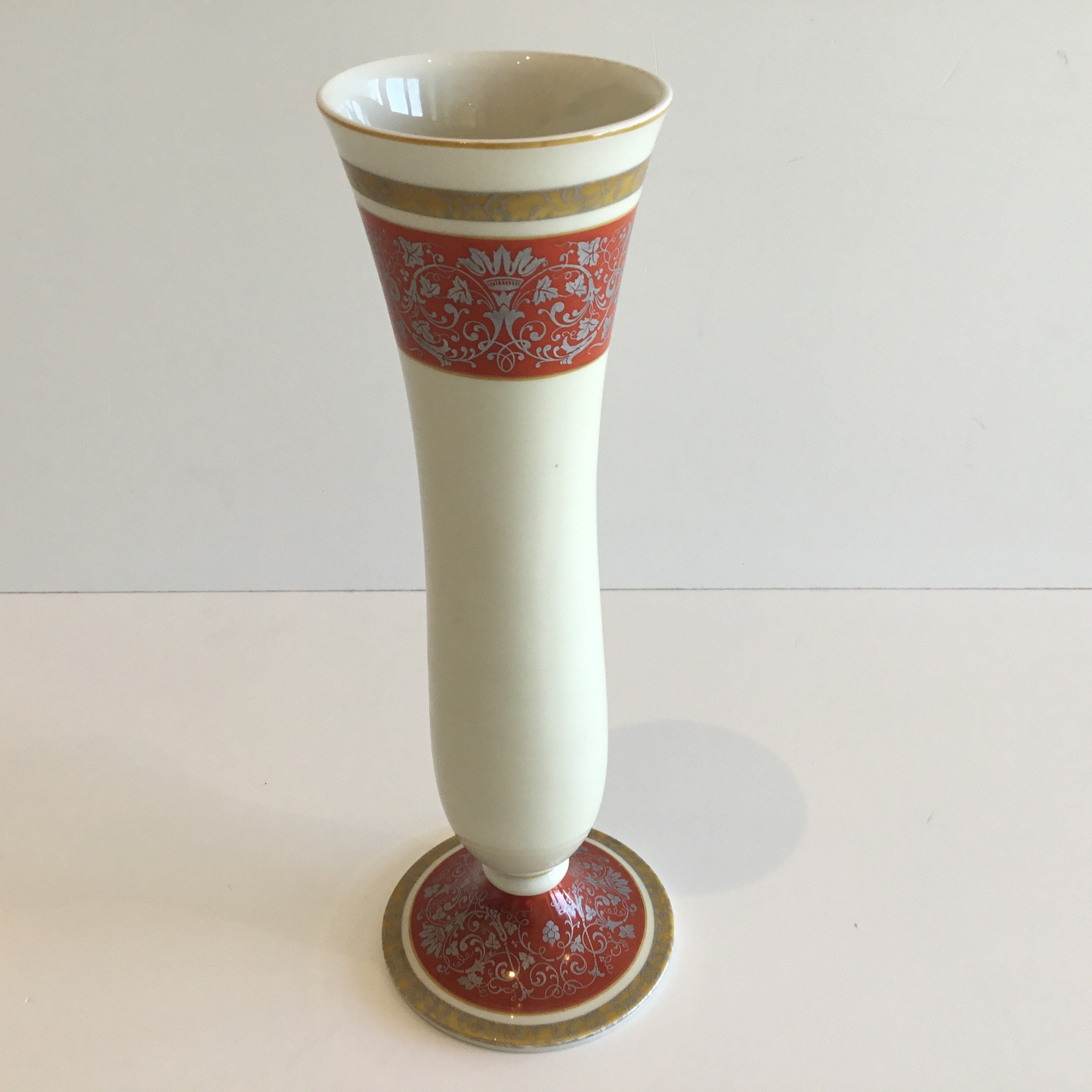 Vintage Porcelain Vase | Rosenthal Germany 1940s, Hand Painted Floral Decorated — photo 5 of 10