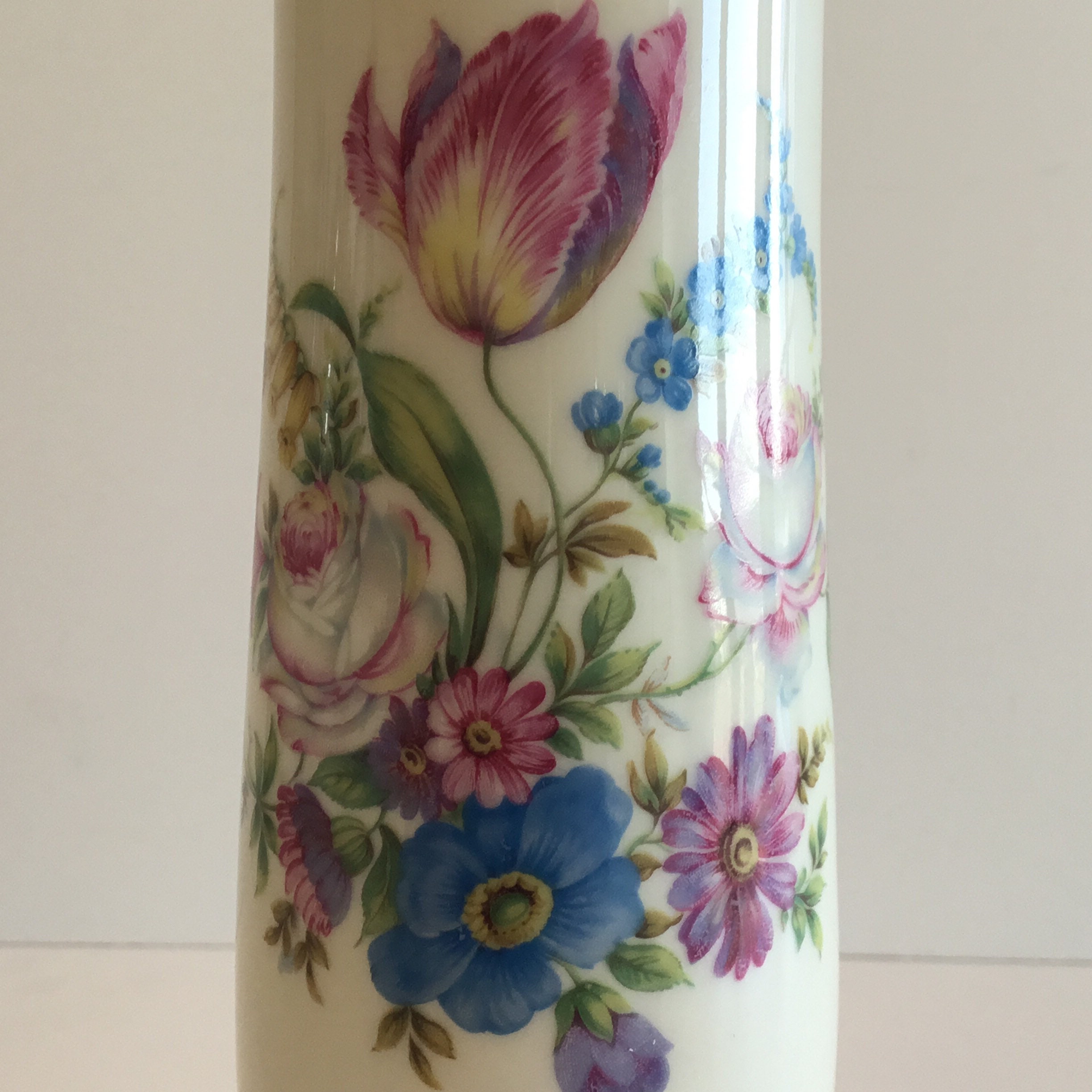 Vintage Porcelain Vase | Rosenthal Germany 1940s, Hand Painted Floral Decorated — photo 8 of 10