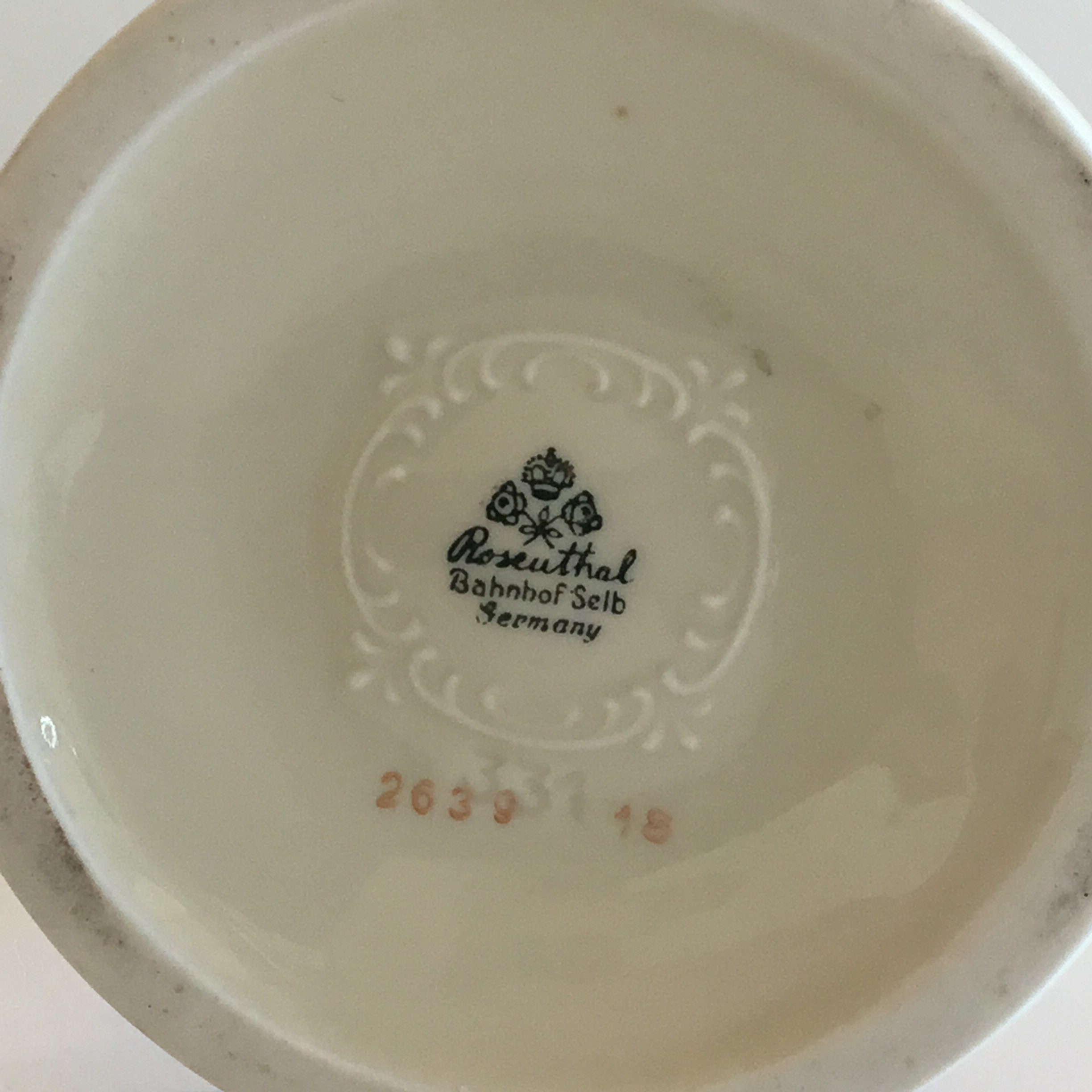 Vintage Porcelain Vase | Rosenthal Germany 1940s, Hand Painted Floral Decorated — photo 10 of 10