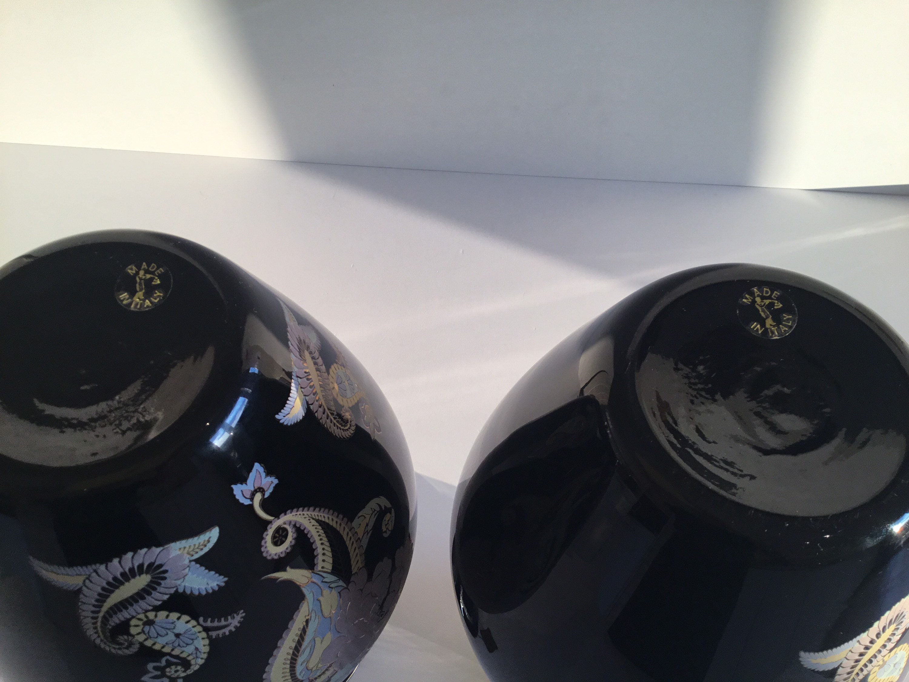 Antique Glass Vases (1940s) Murano Handcrafted and Hand-Painted, Pure Gold Decoration — photo 11 of 11