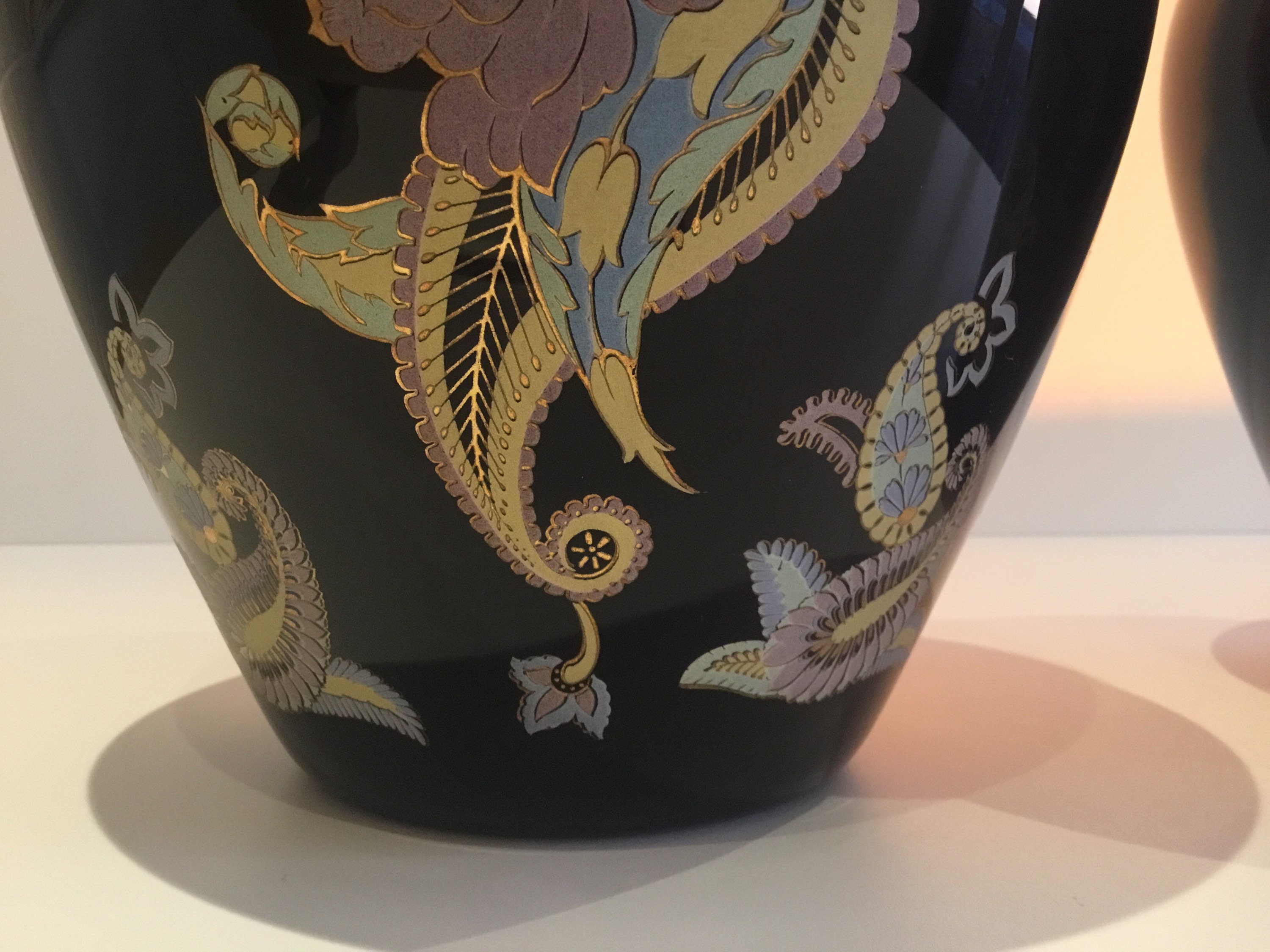 Antique Glass Vases (1940s) Murano Handcrafted and Hand-Painted, Pure Gold Decoration — photo 9 of 11