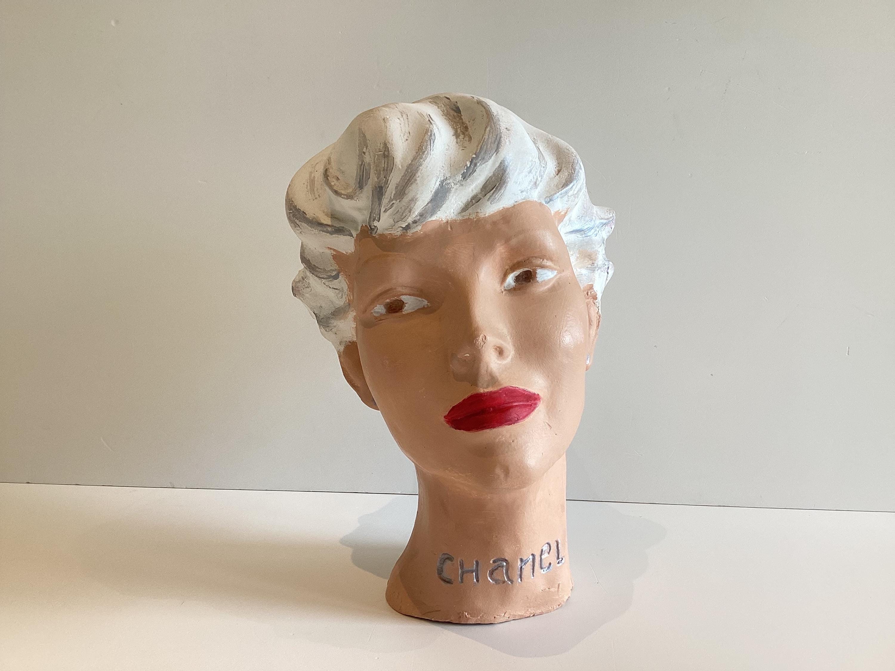 Vintage Chanel Mannequin Head | 1930s Art Deco Plaster Bust, Paris Haute Couture Display — photo 2 of 11
