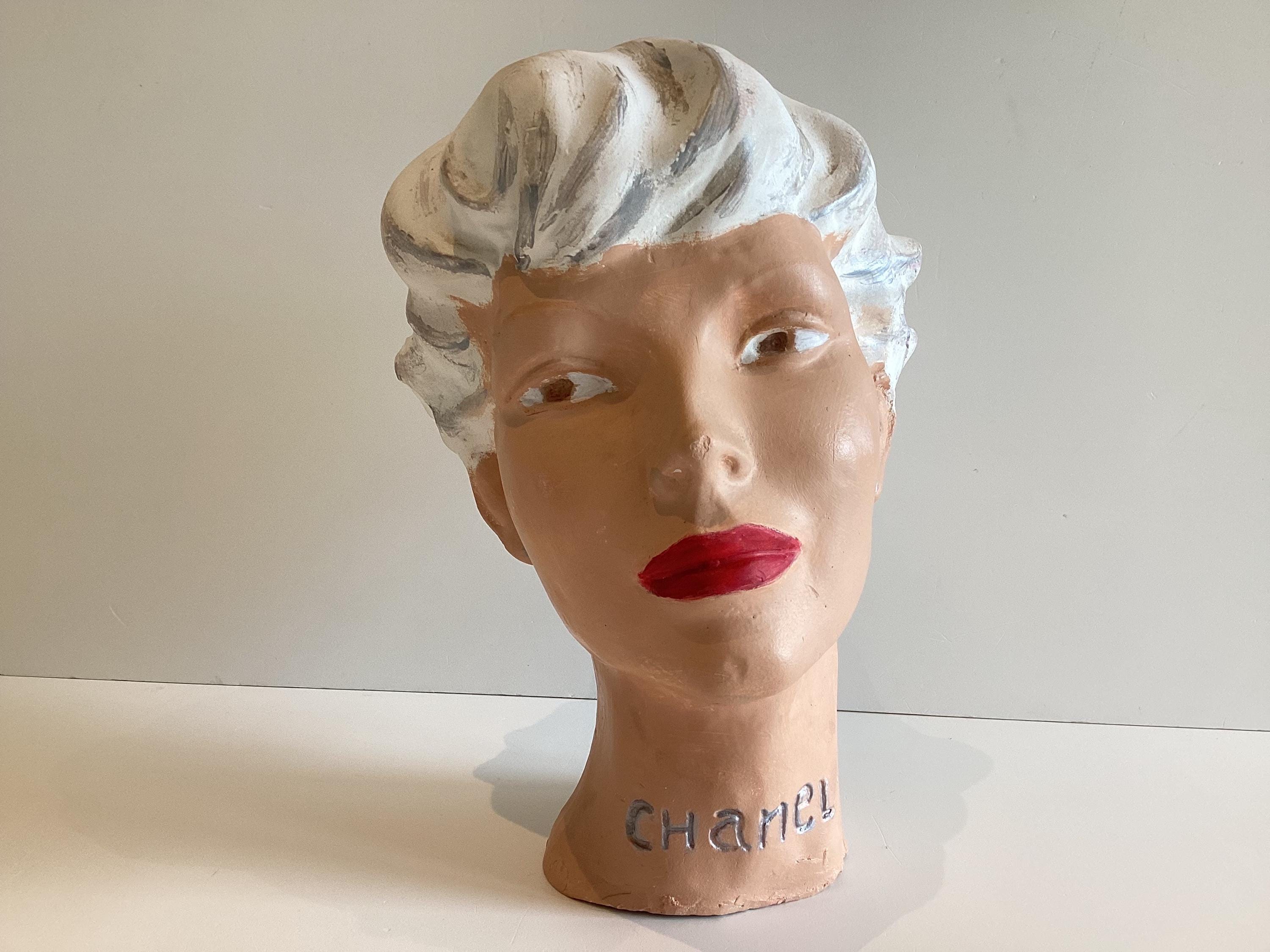 Vintage Chanel Mannequin Head | 1930s Art Deco Plaster Bust, Paris Haute Couture Display — photo 3 of 11