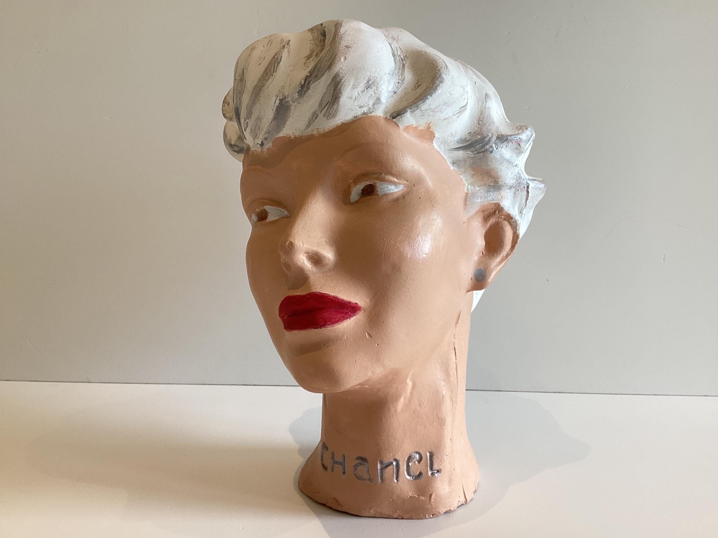 Vintage Chanel Mannequin Head | 1930s Art Deco Plaster Bust, Paris Haute Couture Display — photo 8 of 11