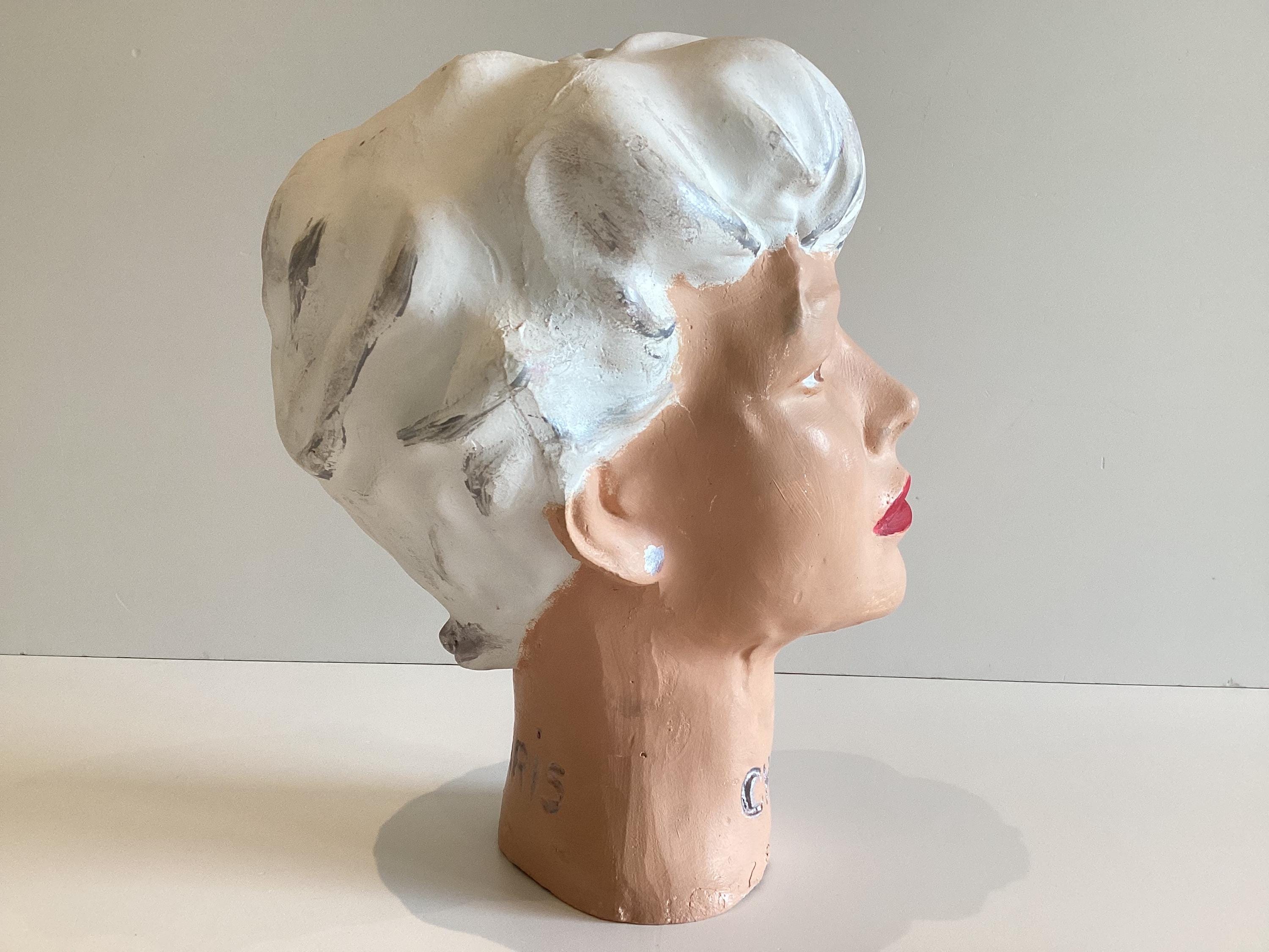Vintage Chanel Mannequin Head | 1930s Art Deco Plaster Bust, Paris Haute Couture Display — photo 9 of 11