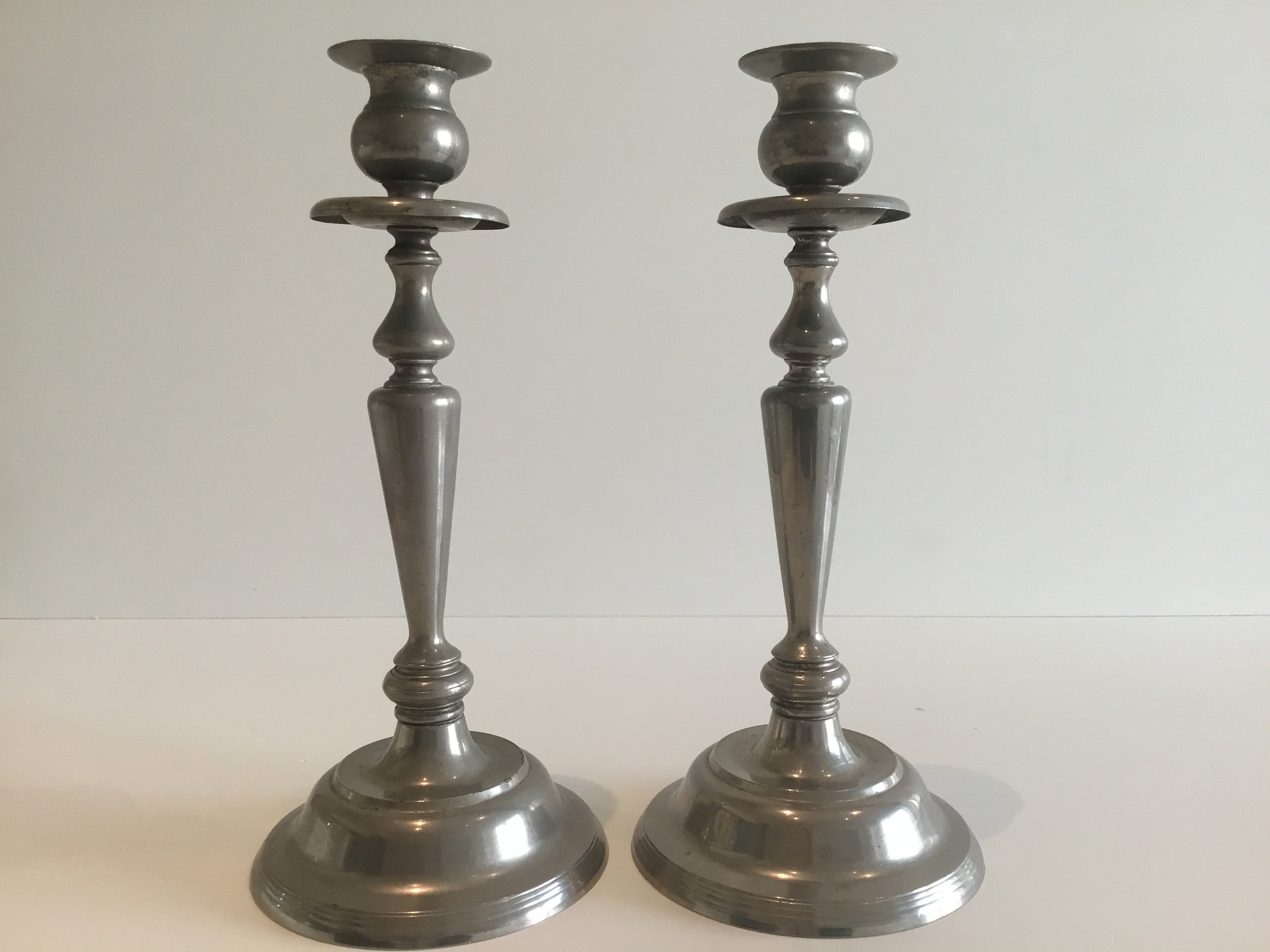 Art Deco Candlesticks French Aluminum Alloy Pair Vintage France 1930s — photo 3 of 8