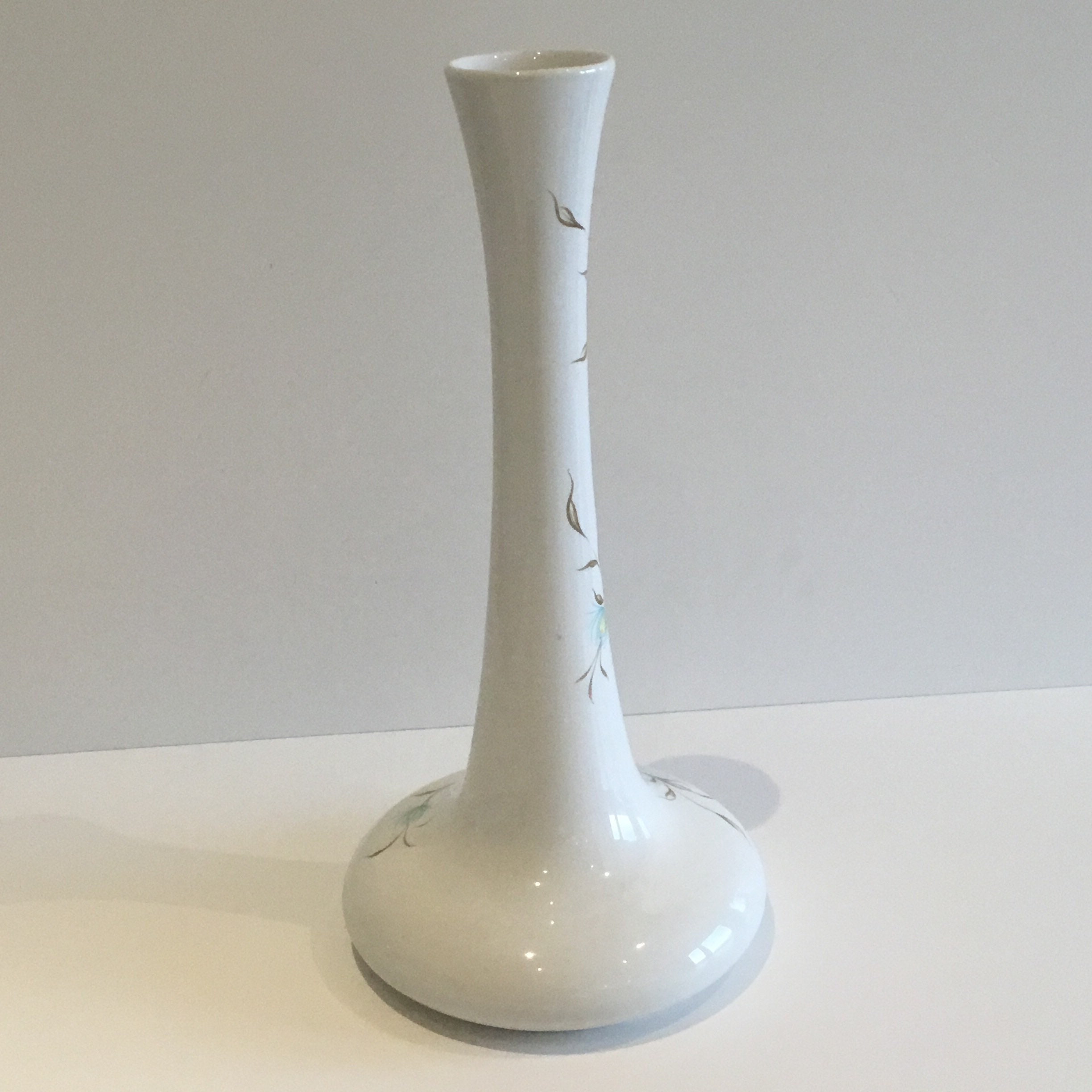 Vintage Vase | 1940s Italian Art Deco Porcelain, Hand-Painted Crackle Glaze — photo 5 of 7