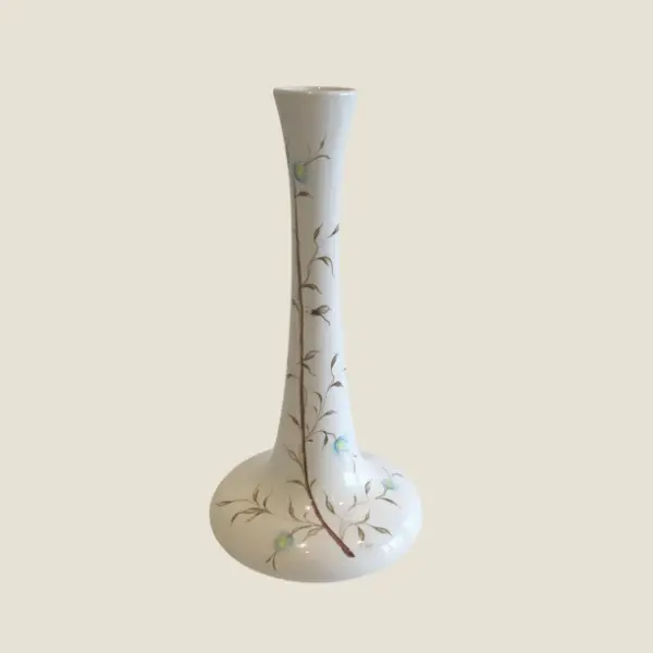 Vintage Vase | 1940s Italian Art Deco Porcelain, Hand-Painted Crackle Glaze