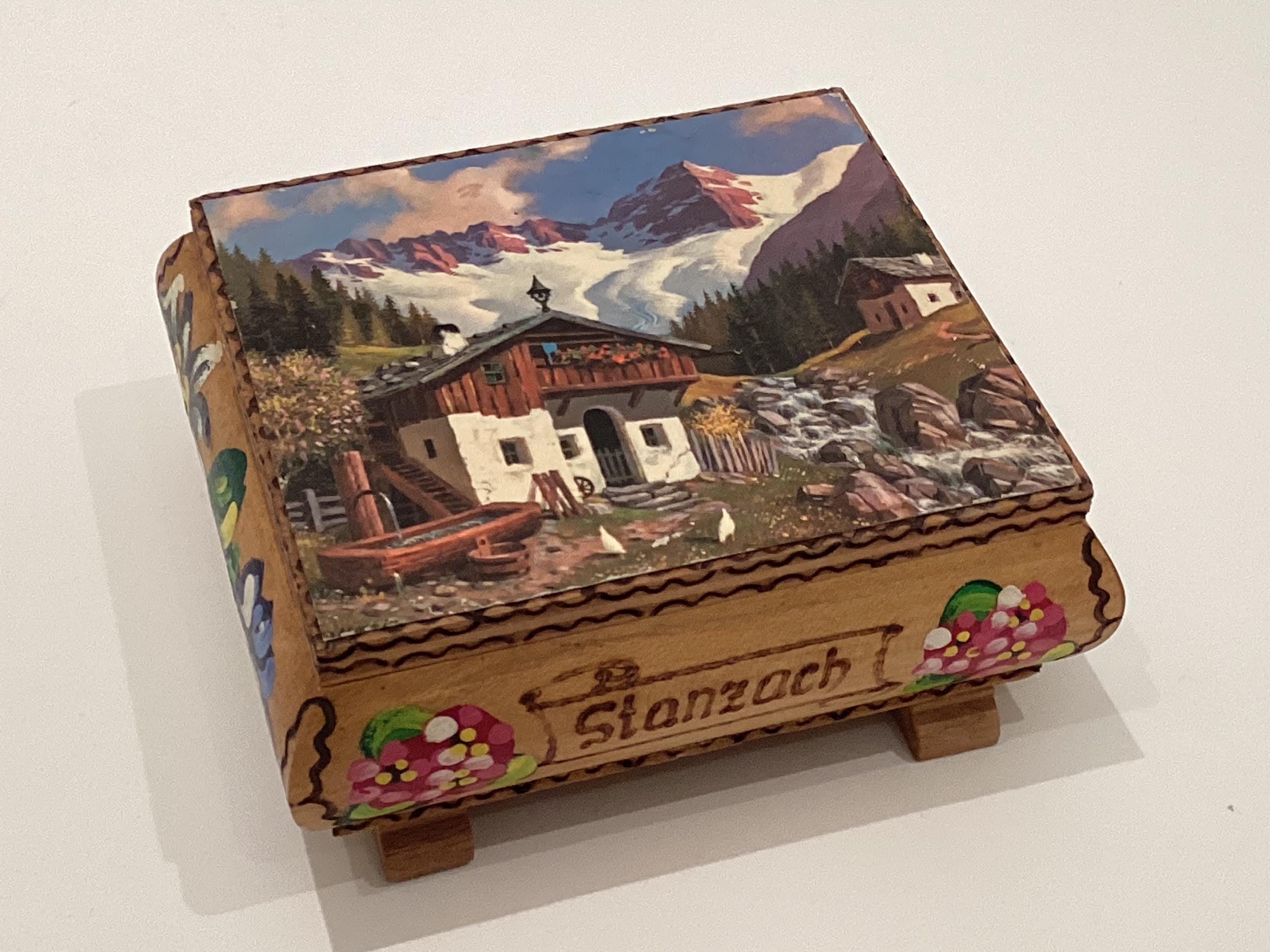 Vintage Music Box | 1950s Swiss Reuge Ste Croix, Hand Engraved Stamzach Landscape — photo 3 of 10