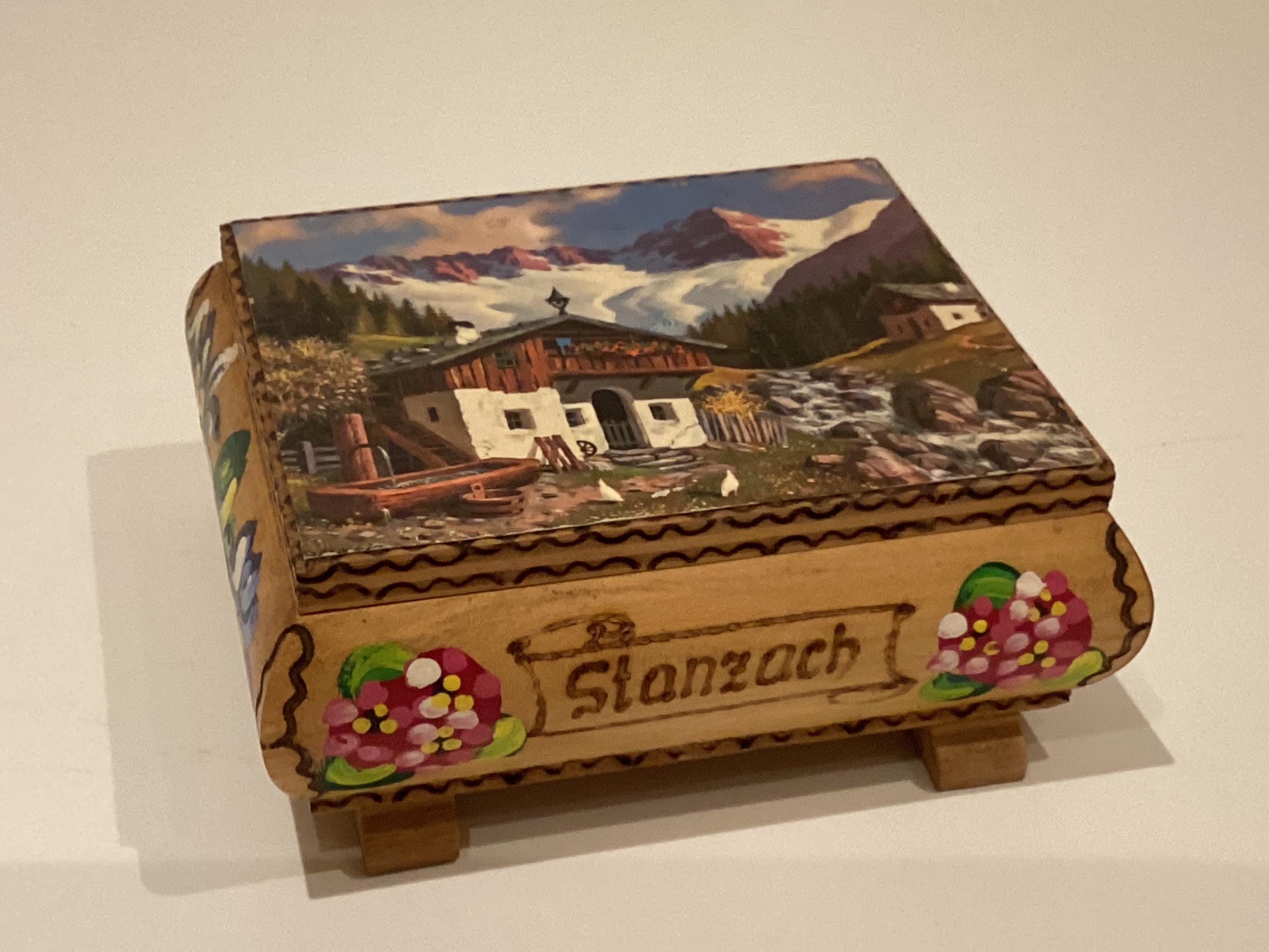 Vintage Music Box | 1950s Swiss Reuge Ste Croix, Hand Engraved Stamzach Landscape — photo 7 of 10