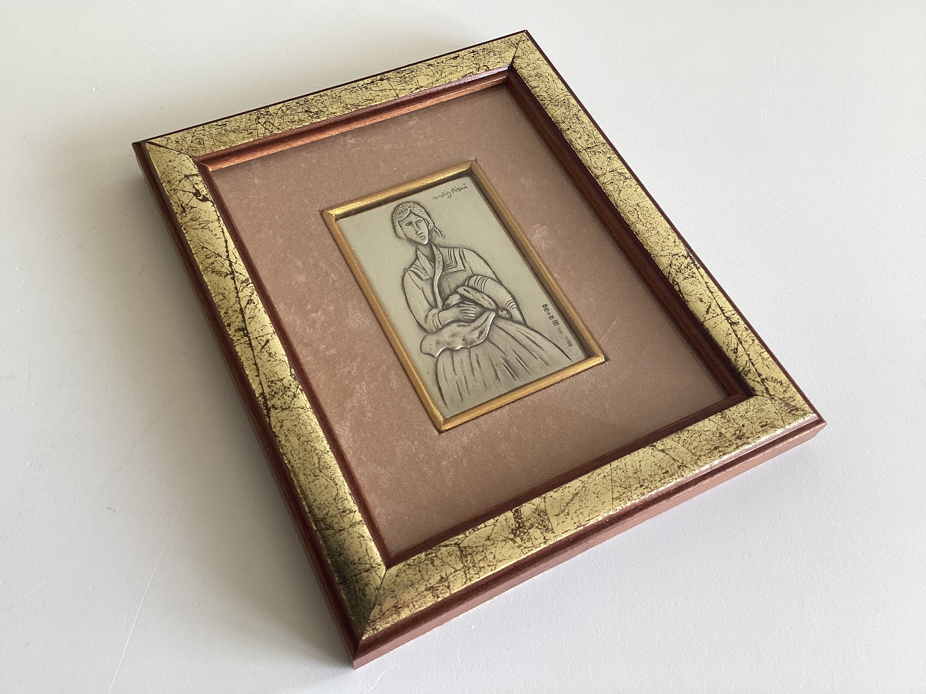 Vintage Decor Rare Bas-Reliefs in 925 Silver (1960s) Modigliani & Toulouse-Lautrec — photo 4 of 7