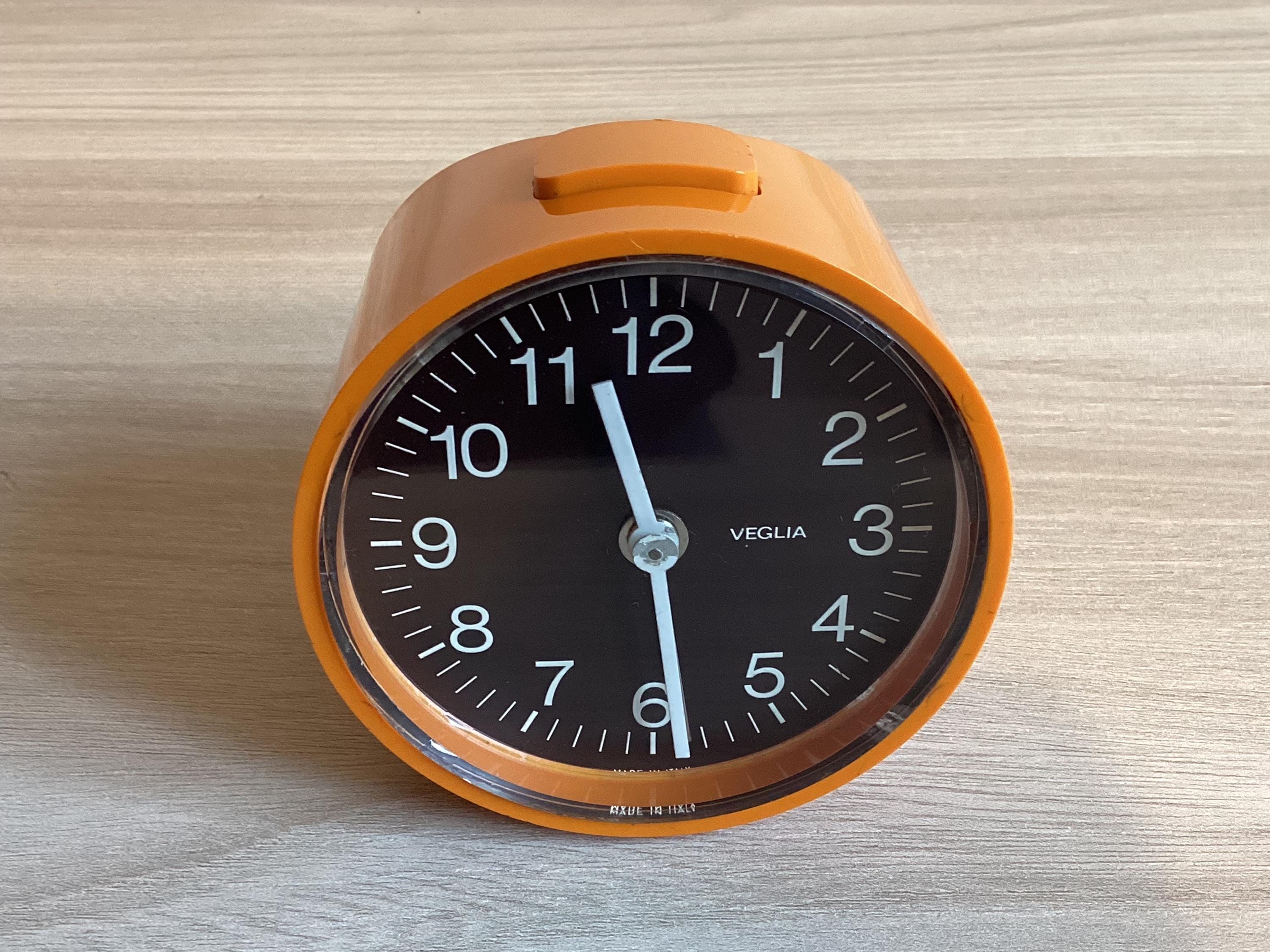 Vintage Clock | 1971 Itlalian Veglia Borletti by Rodolfo Bonetto, Collector Alarm Clock — photo 4 of 10