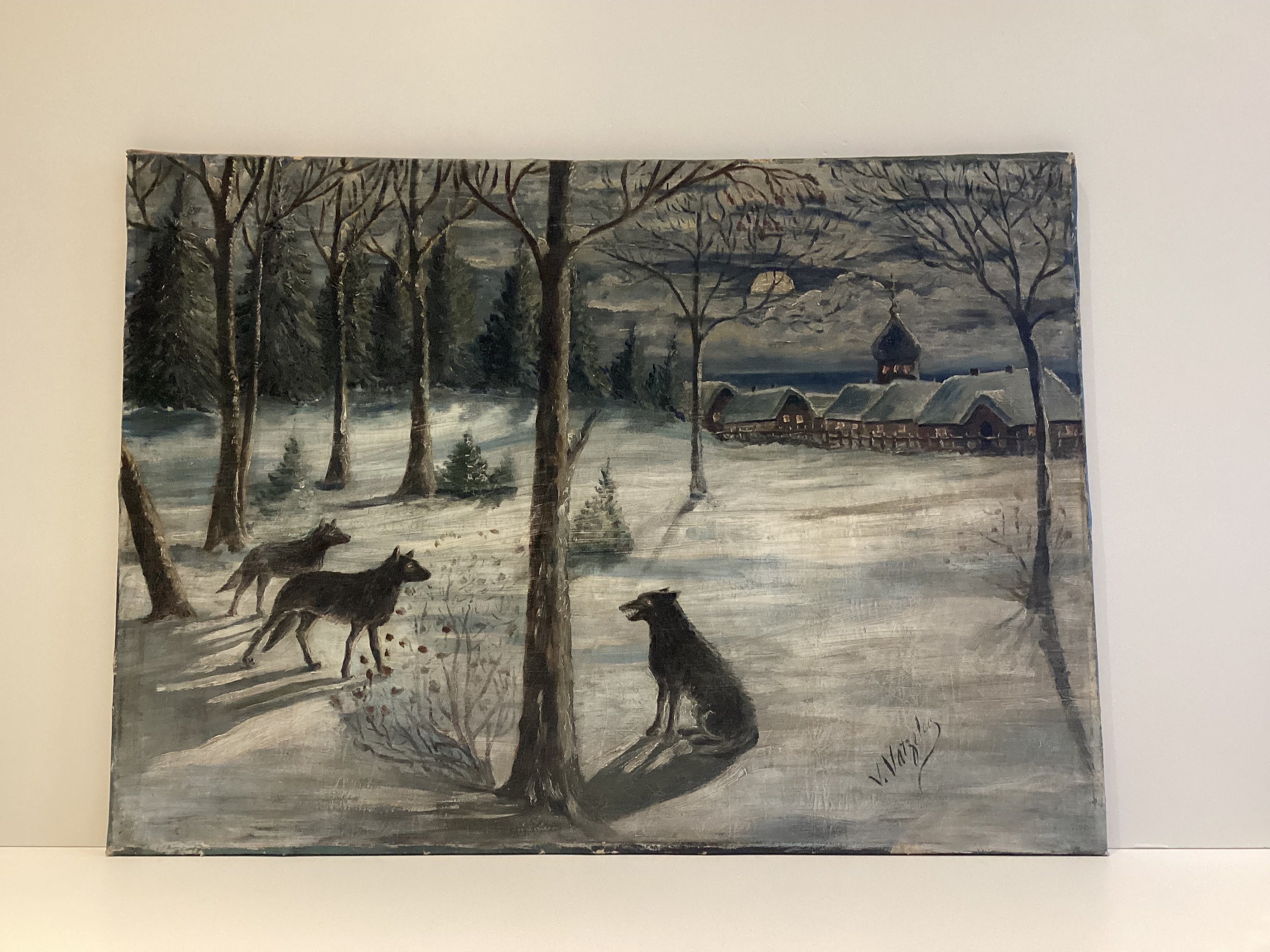 Painting With Wolves (1900s) Made In Ukraine — photo 2 of 8