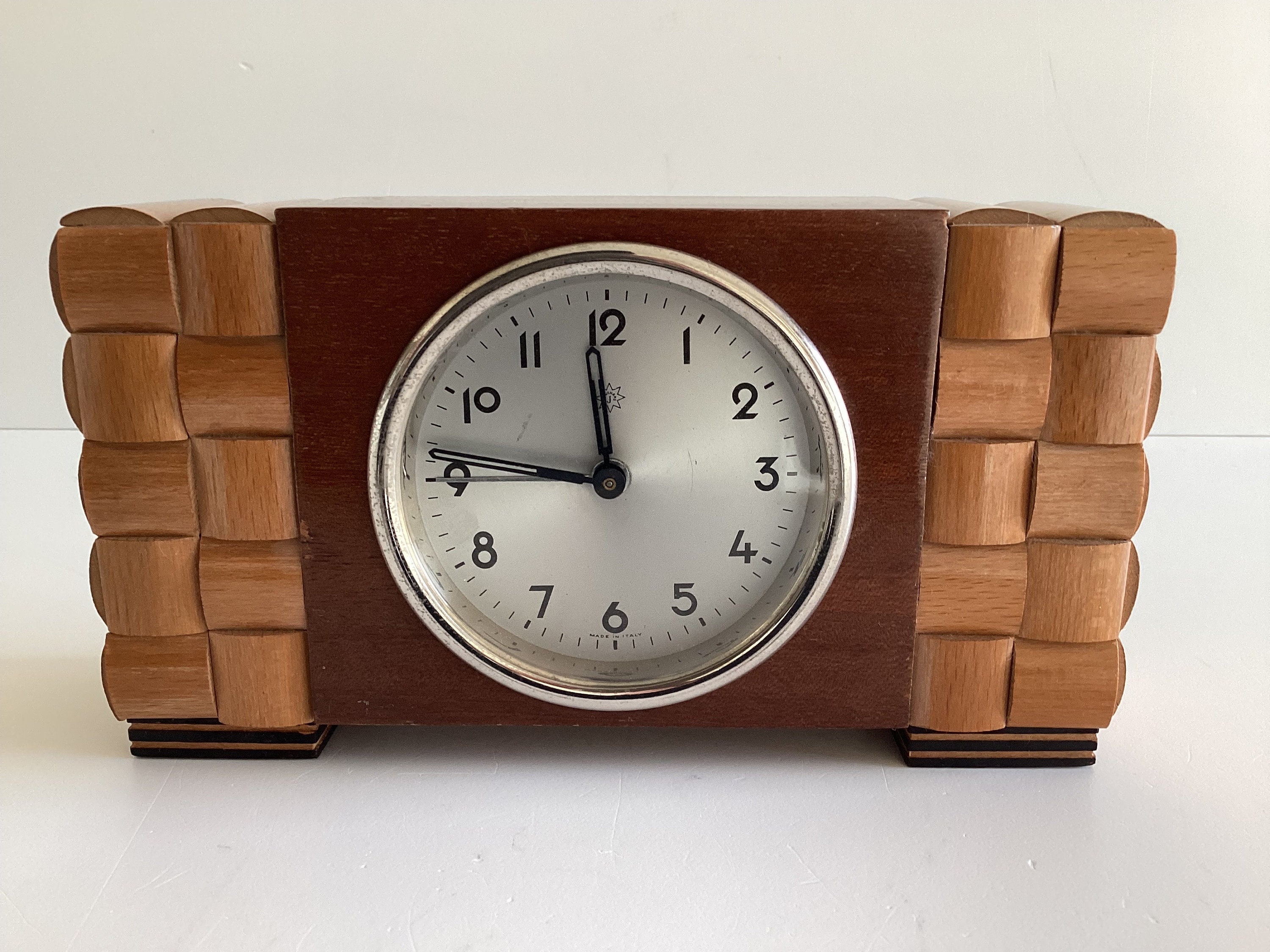 Antique Clock | 1930s Art Deco Junghans Italian Wooden Alarm, Rare Venice Workshop — photo 4 of 9