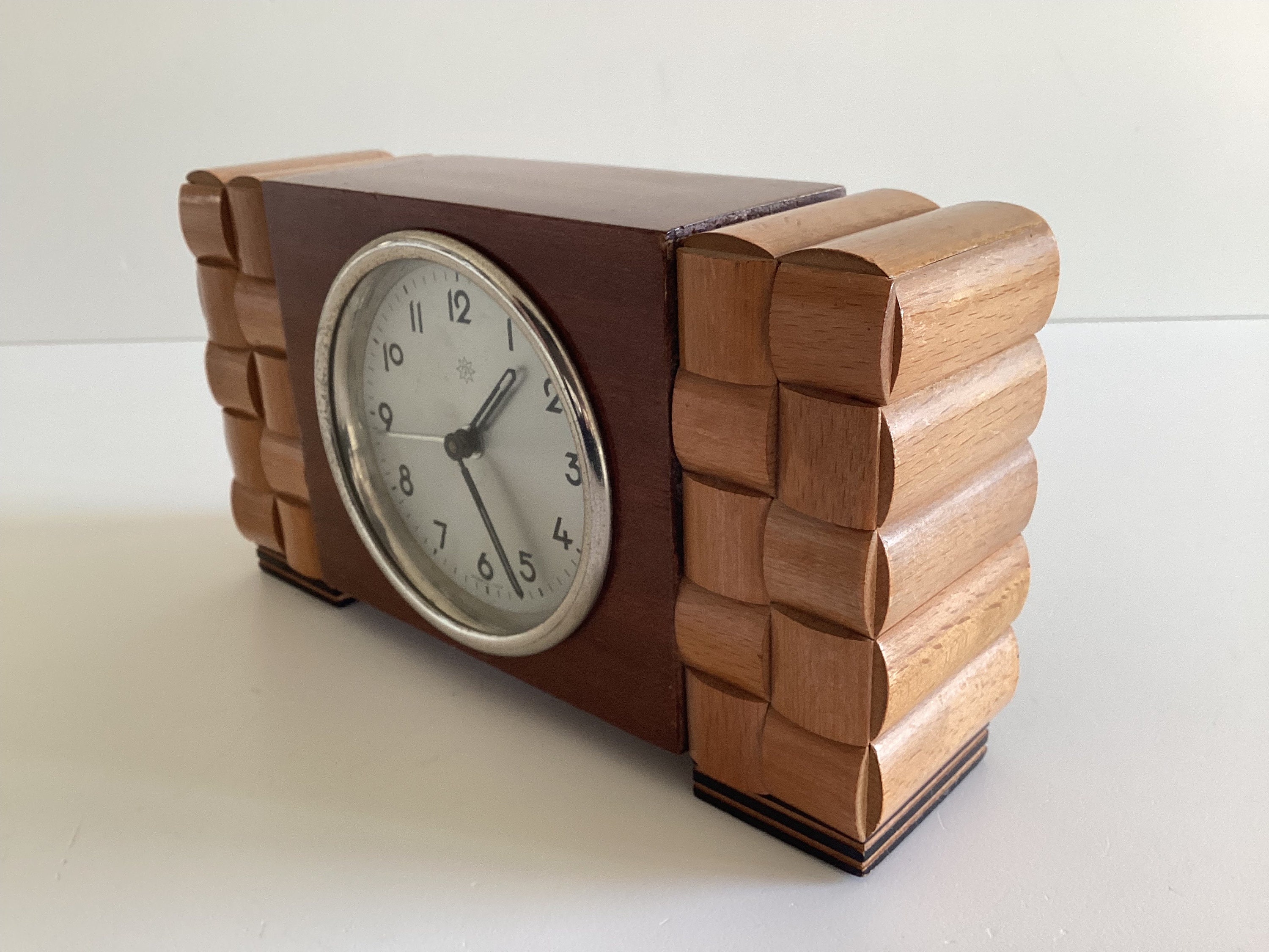 Antique Clock | 1930s Art Deco Junghans Italian Wooden Alarm, Rare Venice Workshop — photo 5 of 9
