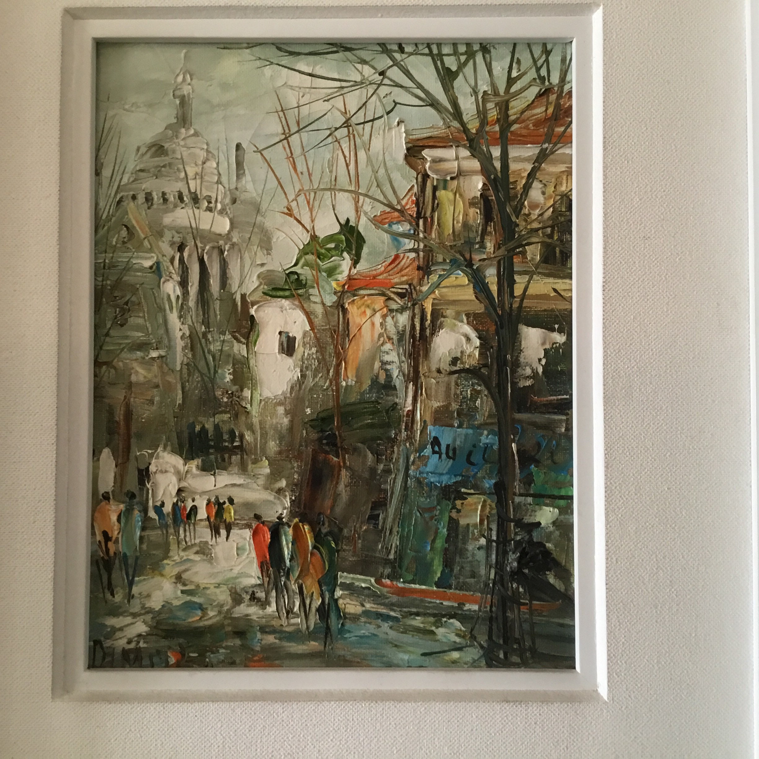 Vintage Painting | 1950s French Montmartre Paris Landscape, Signed Original Frame — photo 4 of 8