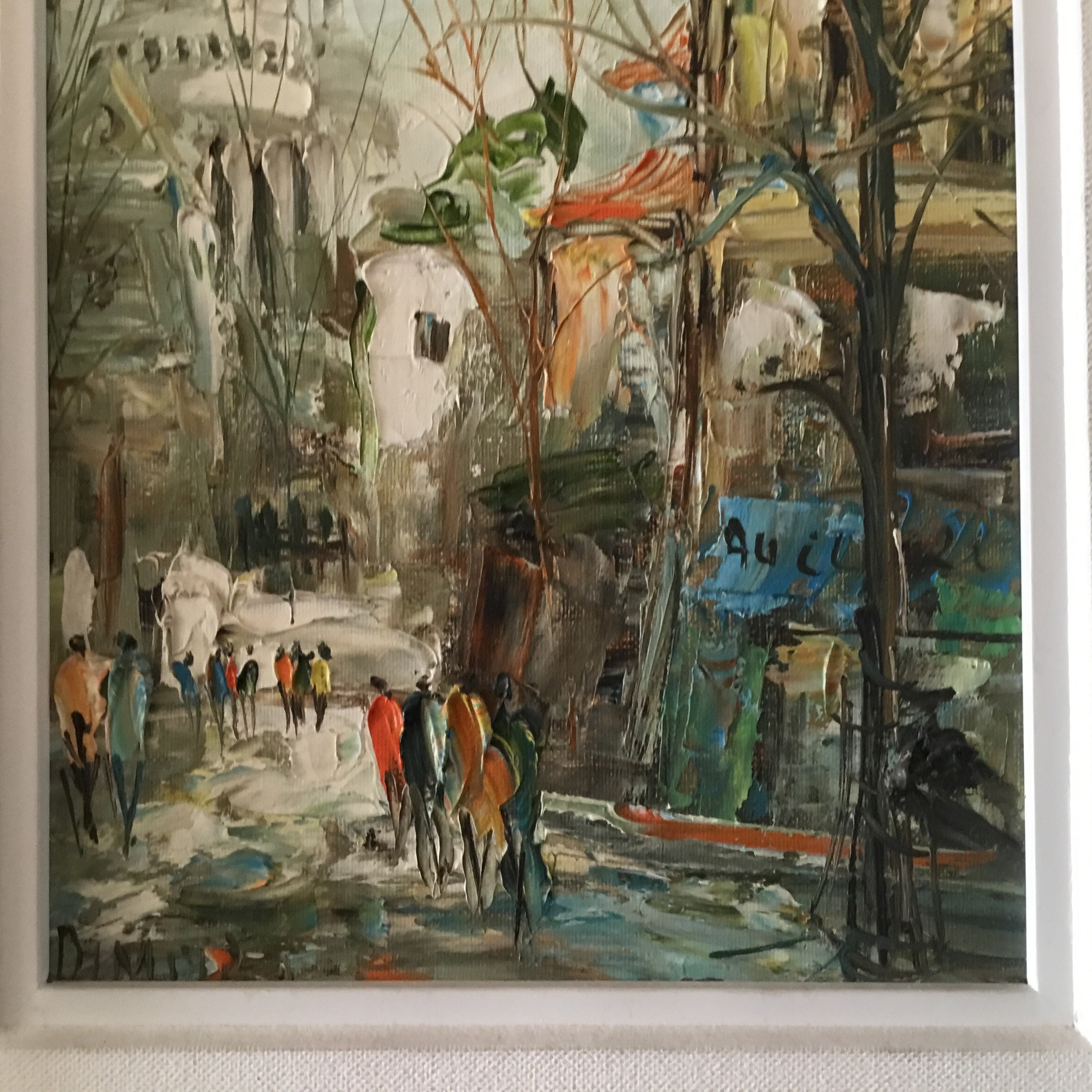 Vintage Painting | 1950s French Montmartre Paris Landscape, Signed Original Frame — photo 6 of 8