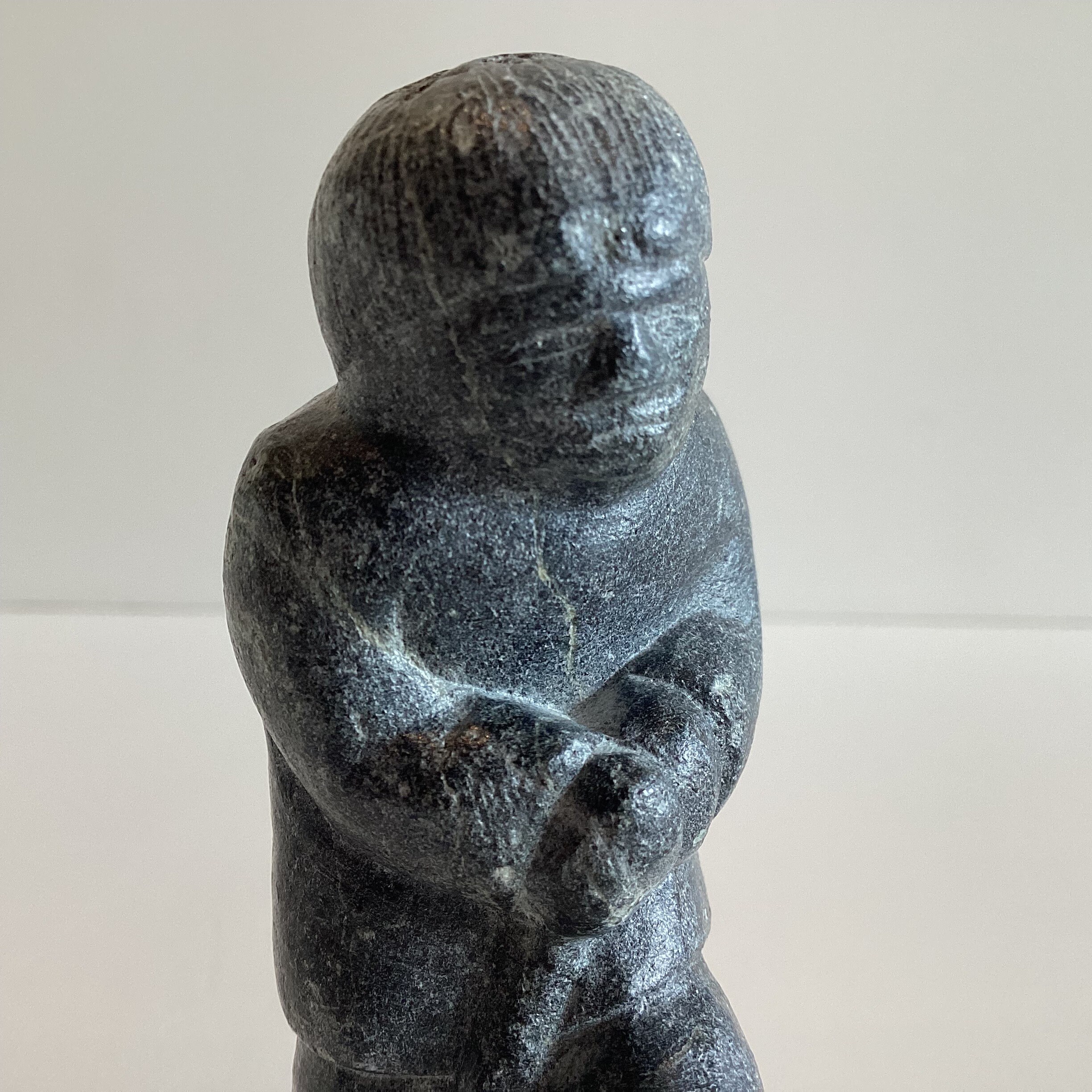 Antique Inuit Sculpture | Early 1900s Soapstone Carved Figurine, Signed & Numbered — photo 6 of 8