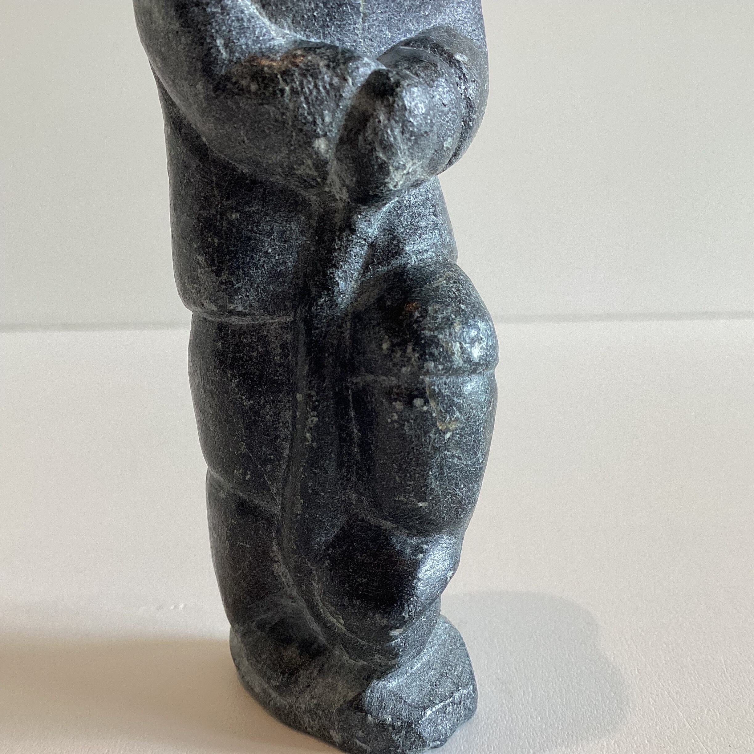 Antique Inuit Sculpture | Early 1900s Soapstone Carved Figurine, Signed & Numbered — photo 7 of 8
