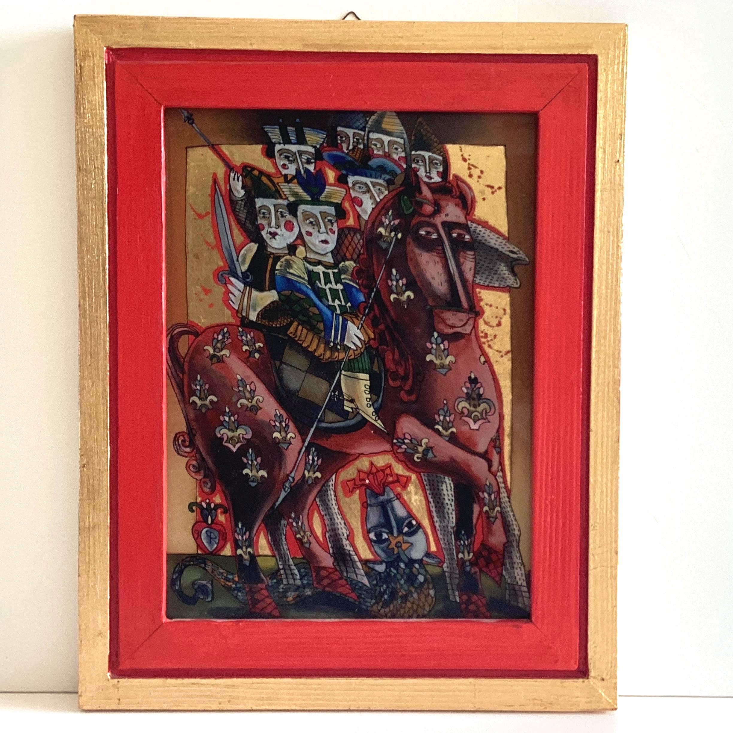 Vintage Artwork | Pantea Rareș Reverse Glass 1998 Signed Romanian Original Frame — photo 3 of 10