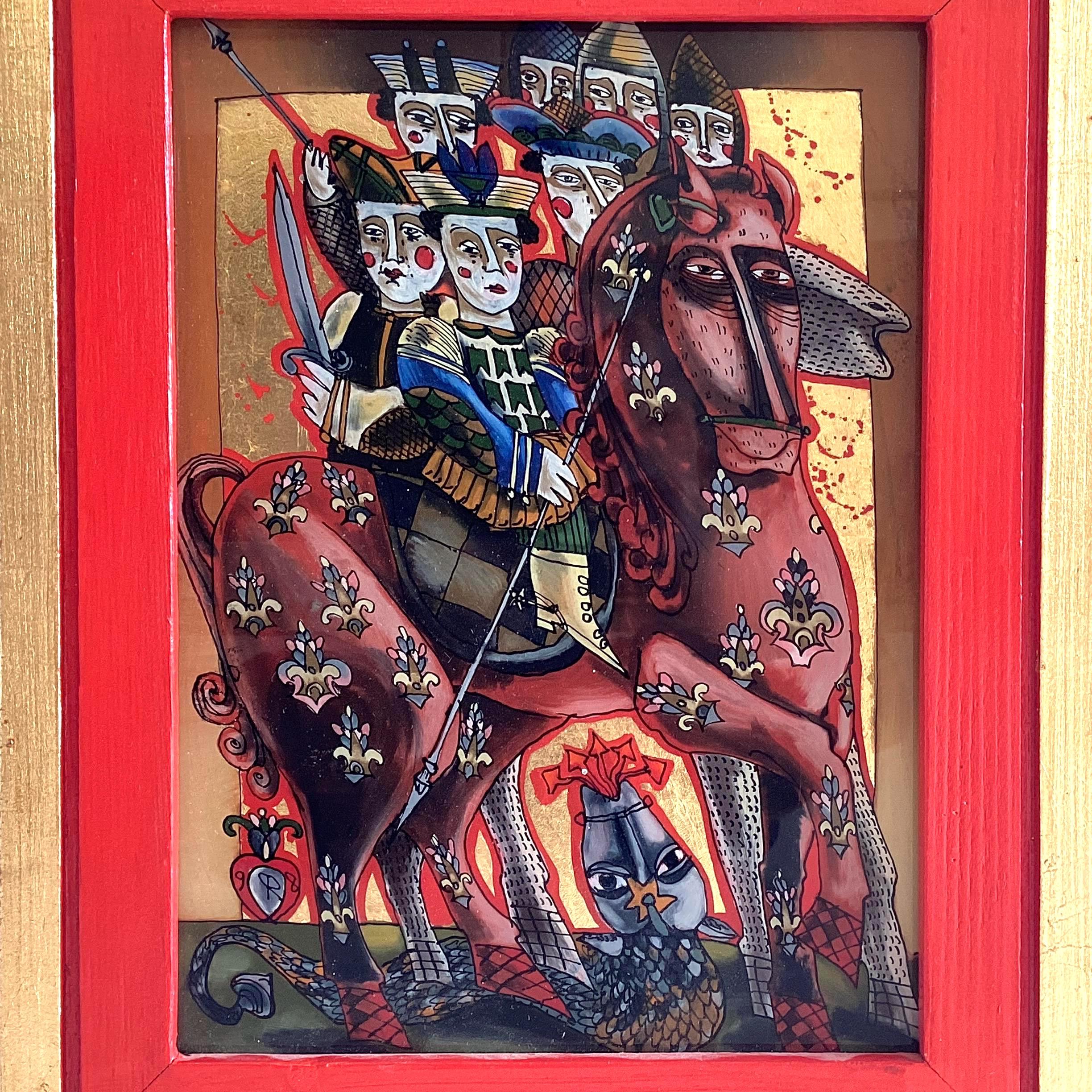Vintage Artwork | Pantea Rareș Reverse Glass 1998 Signed Romanian Original Frame — photo 4 of 10