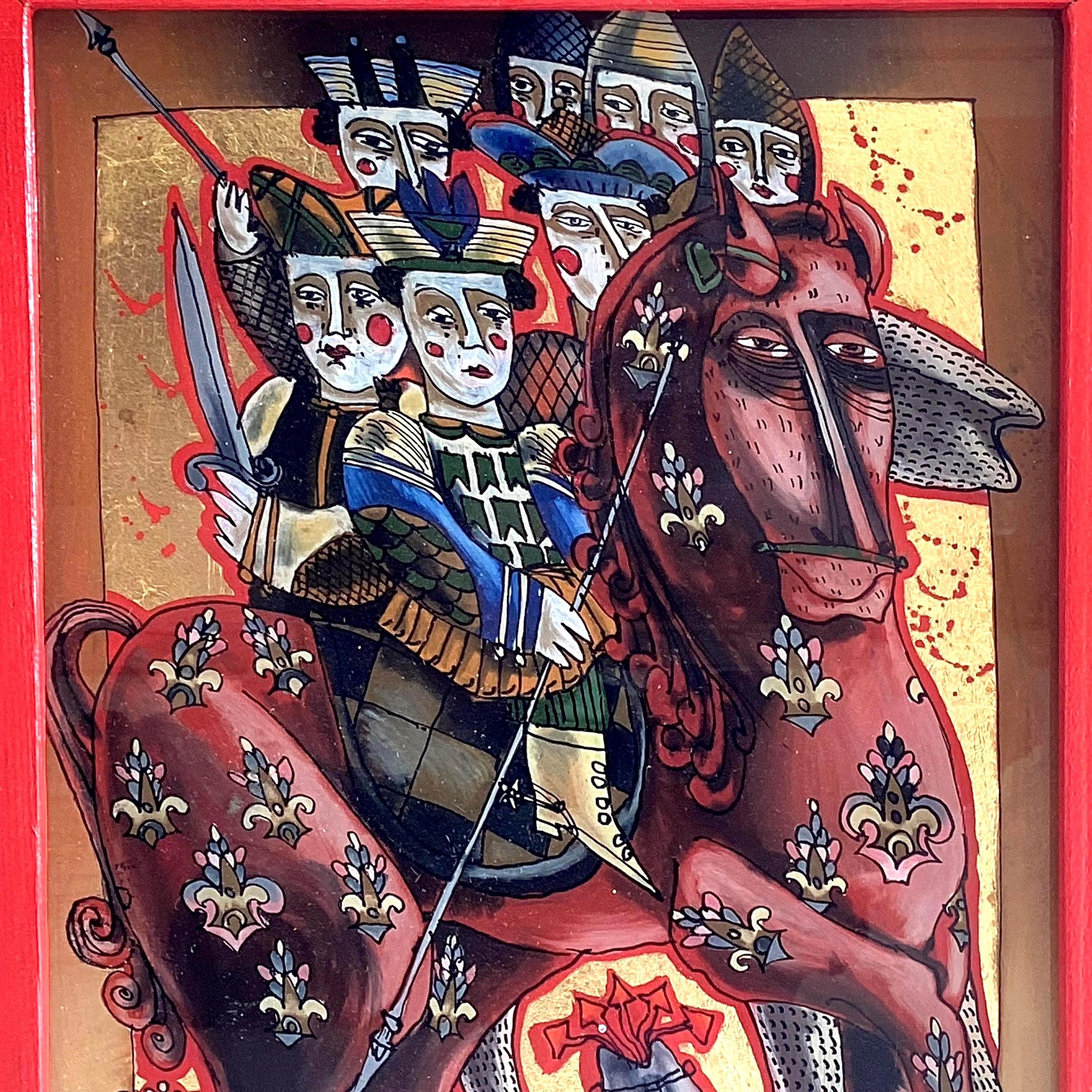Vintage Artwork | Pantea Rareș Reverse Glass 1998 Signed Romanian Original Frame — photo 5 of 10