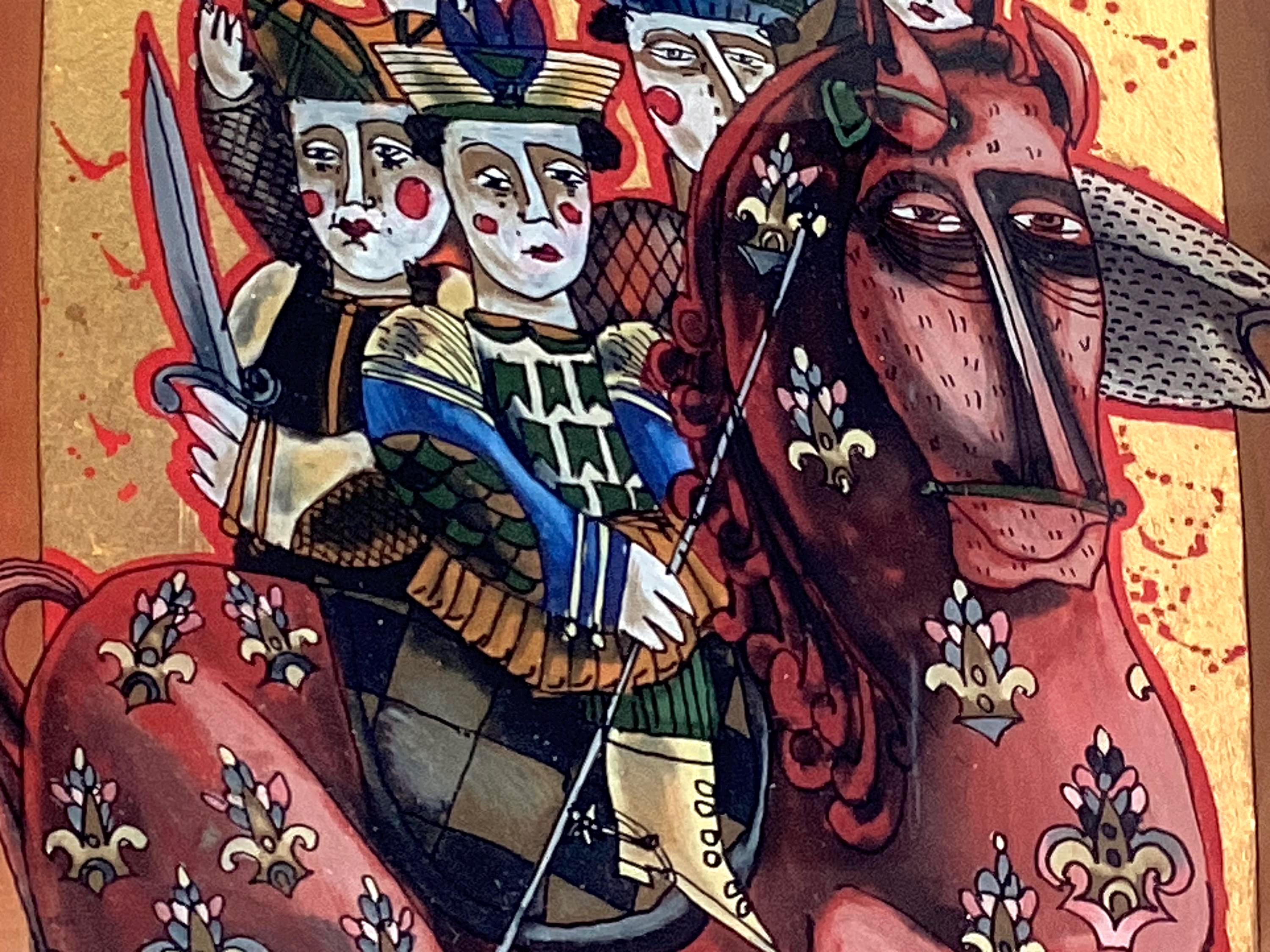 Vintage Artwork | Pantea Rareș Reverse Glass 1998 Signed Romanian Original Frame — photo 6 of 10
