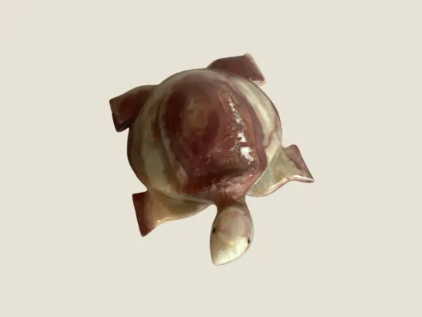 Vintage Onyx Sculpture | 1950s Italian Turtle Figurine, Hand Carved Alabaster Animal Art