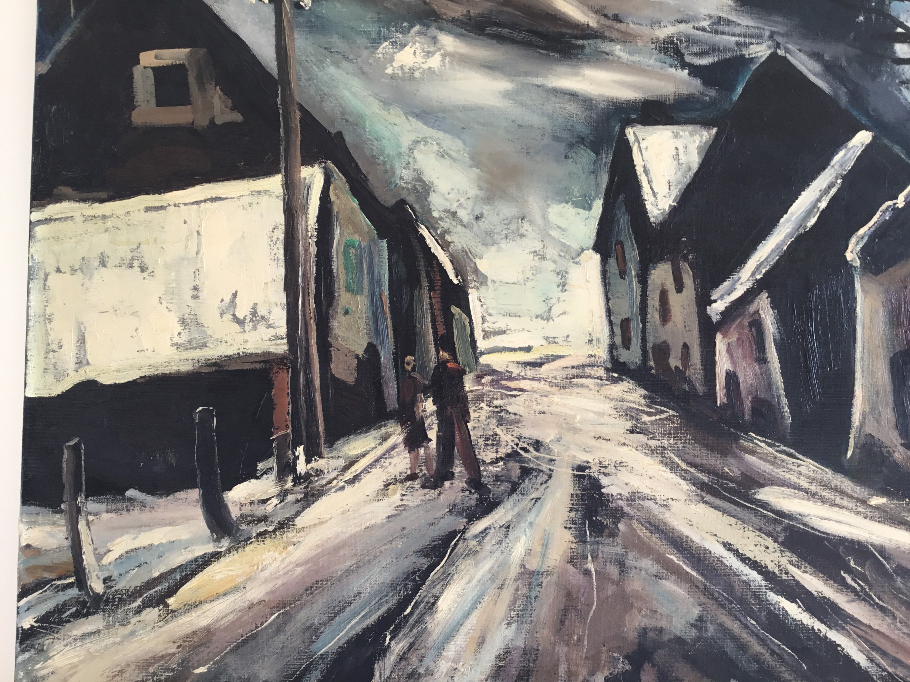 Vintage Painting | 1950s Winter Landscape After Vlaminck, French Large Oil on Canvas — photo 5 of 8
