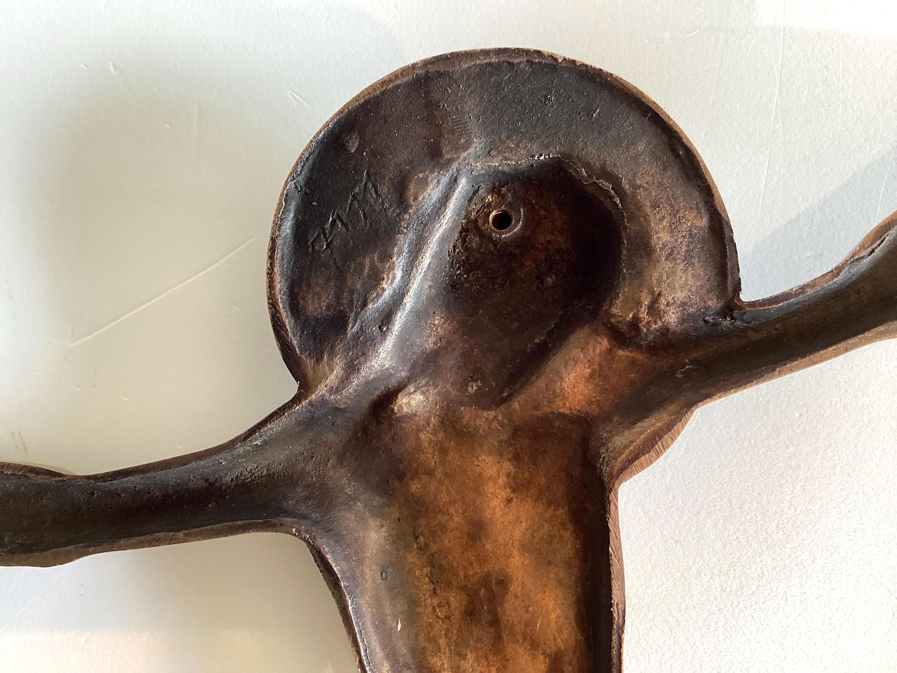 Vintage Crucifix | F. Jaques et Frères 1930s Art Deco, Bronze Christ on Pateraki Wood — photo 11 of 11