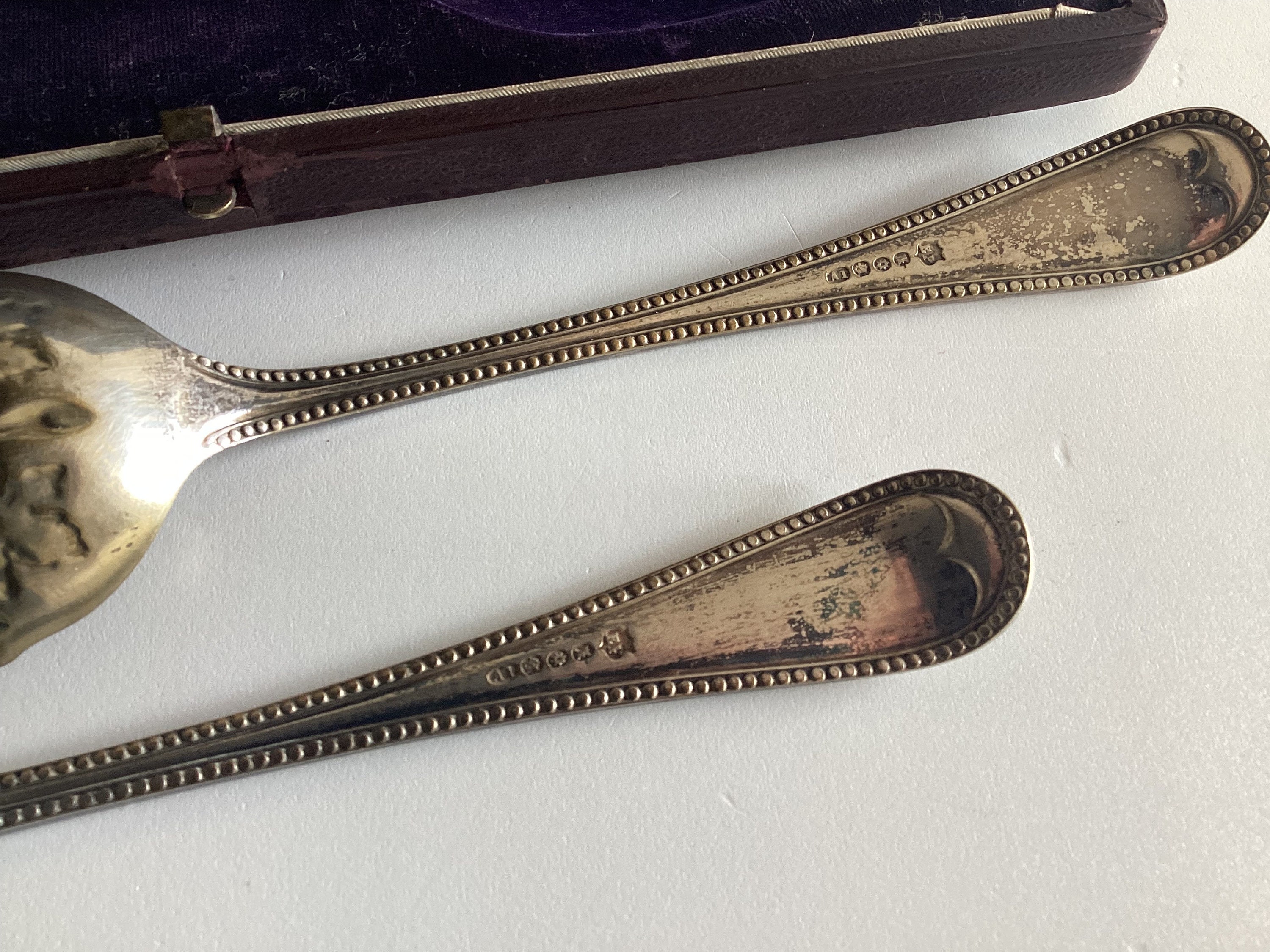 Pair Of Serving Spoons (1800s) Silver Plated, Scheffield, Made In England — photo 8 of 11