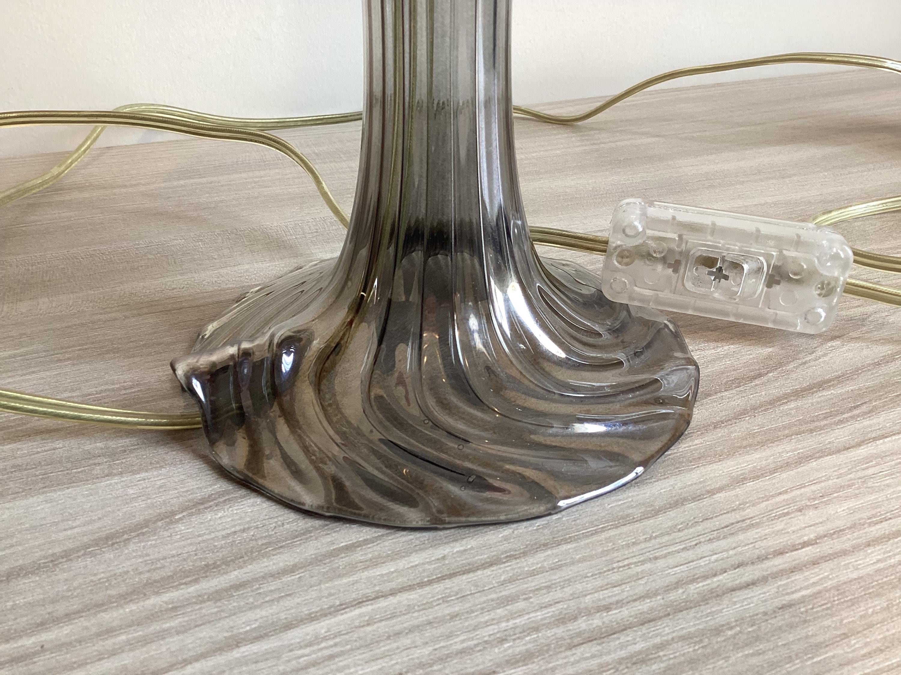 Vintage Murano Lamps | 1980s Venetian Glass Pair, Gradual Smoky Effect Italian Lighting — photo 9 of 9