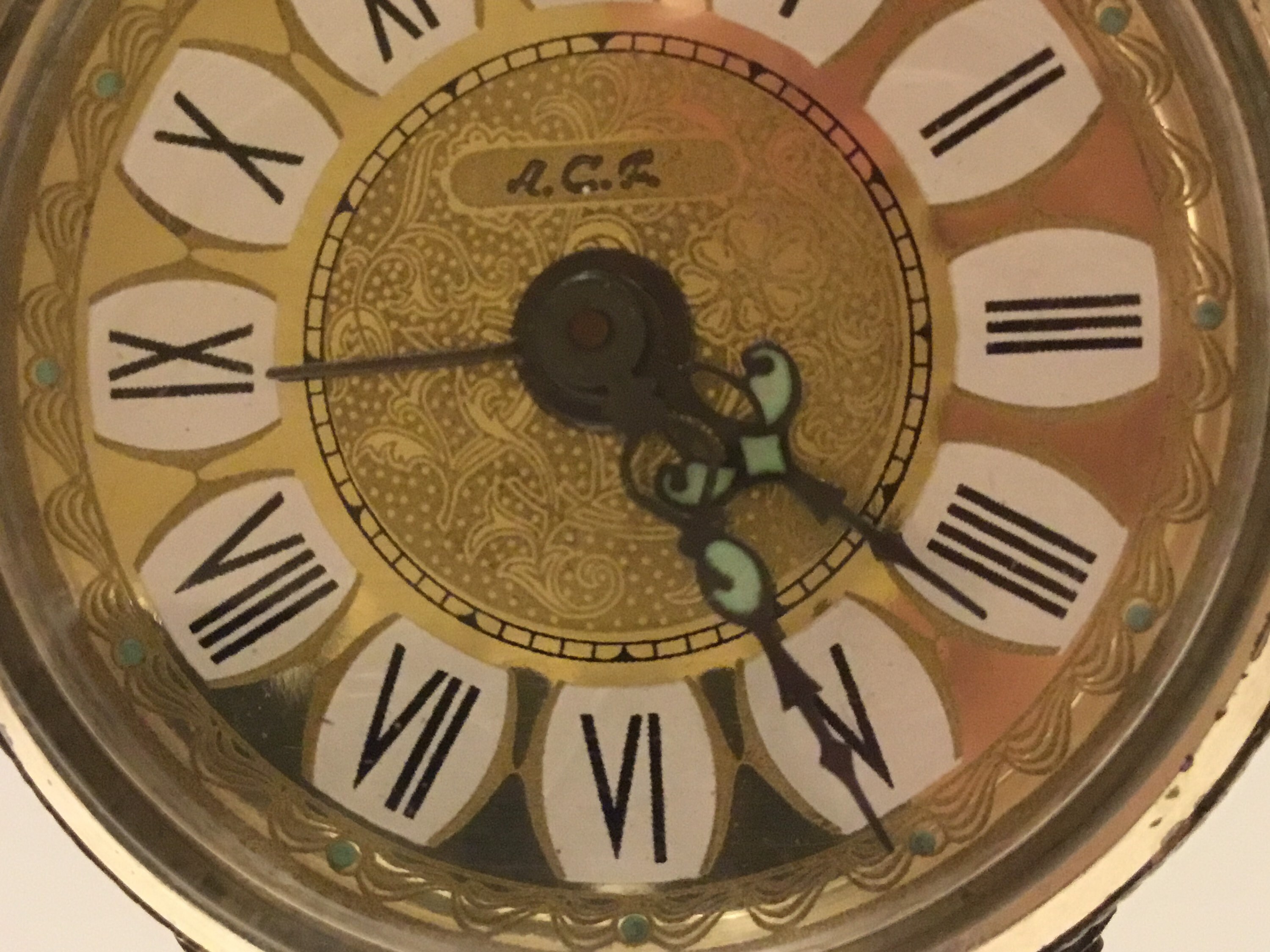 Vintage ACF Alarm Clock | 1950s West German Silver Plate, Angel Figurines — photo 9 of 11