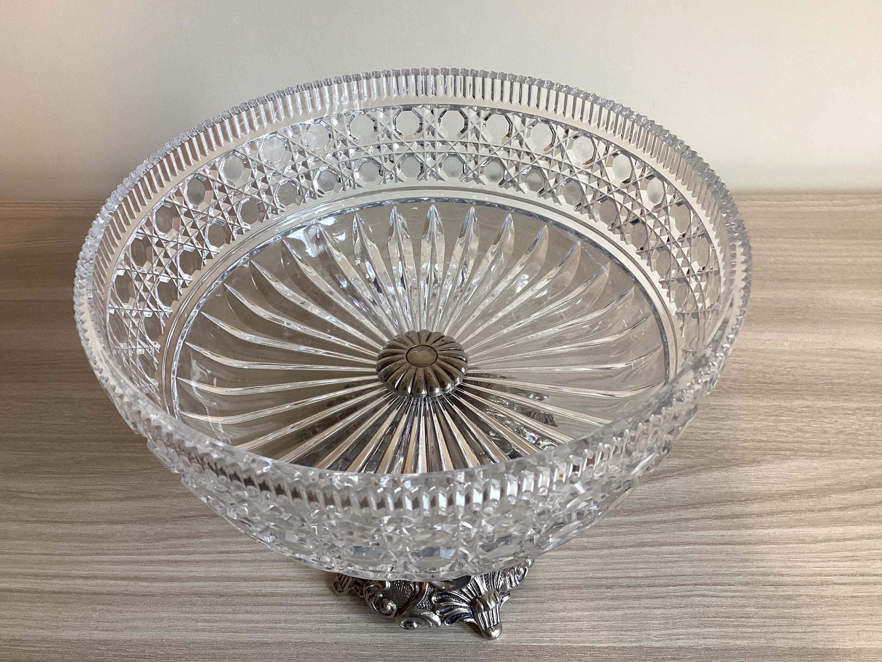 Vintage Crystal Centerpiece with Sculpture (1950s) Home Decor Made in Italy — photo 5 of 9