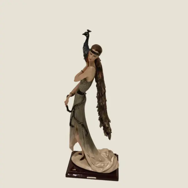 Vintage Figurine | Giuseppe Armani “Lady with Peacock” 1987 Limited Edition 0385C, First Series