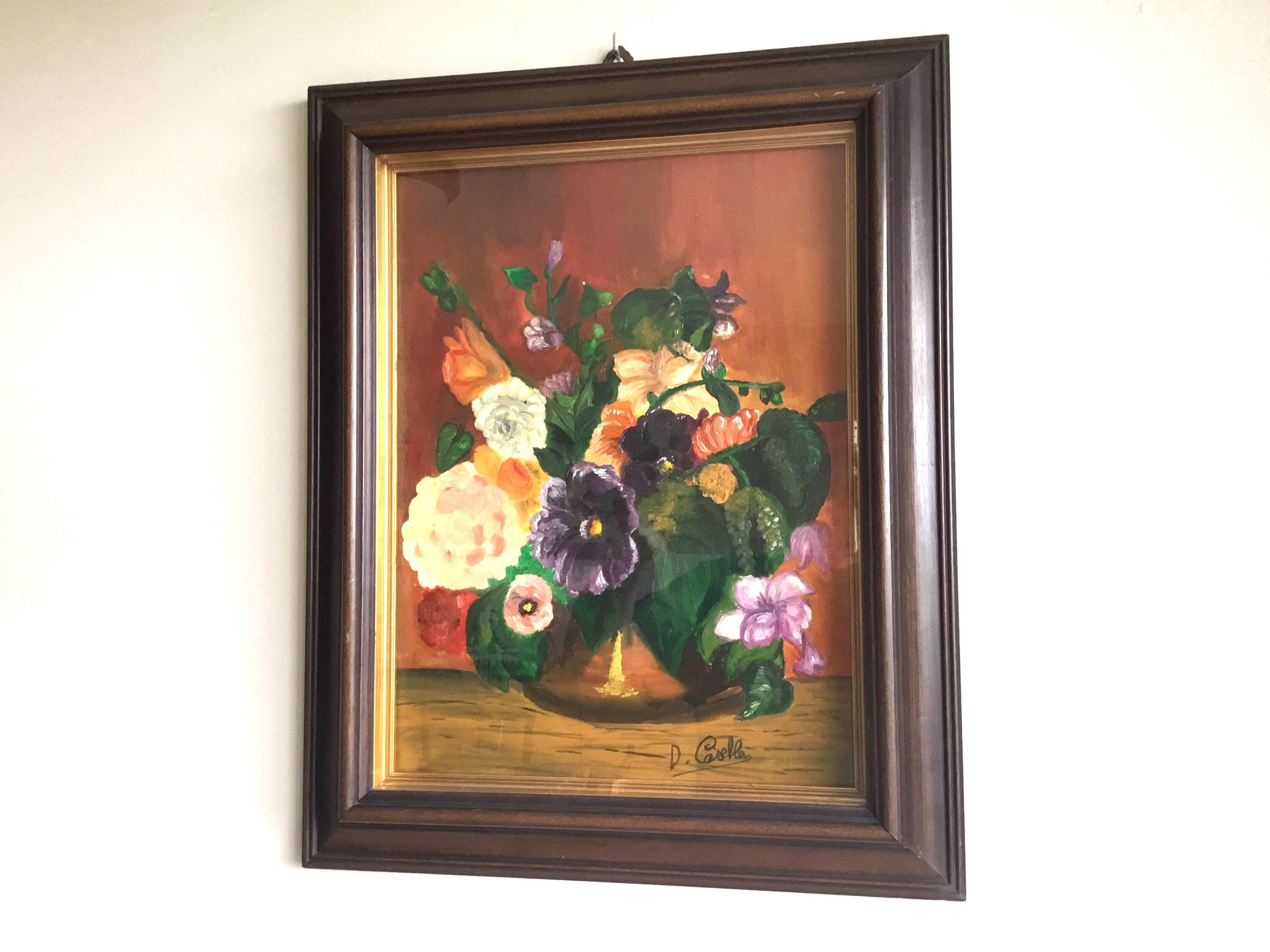 Oil Painting | Diego Casella-Pc-1954 Floral Still Life, Guarantee Certificate 1970s — photo 4 of 8
