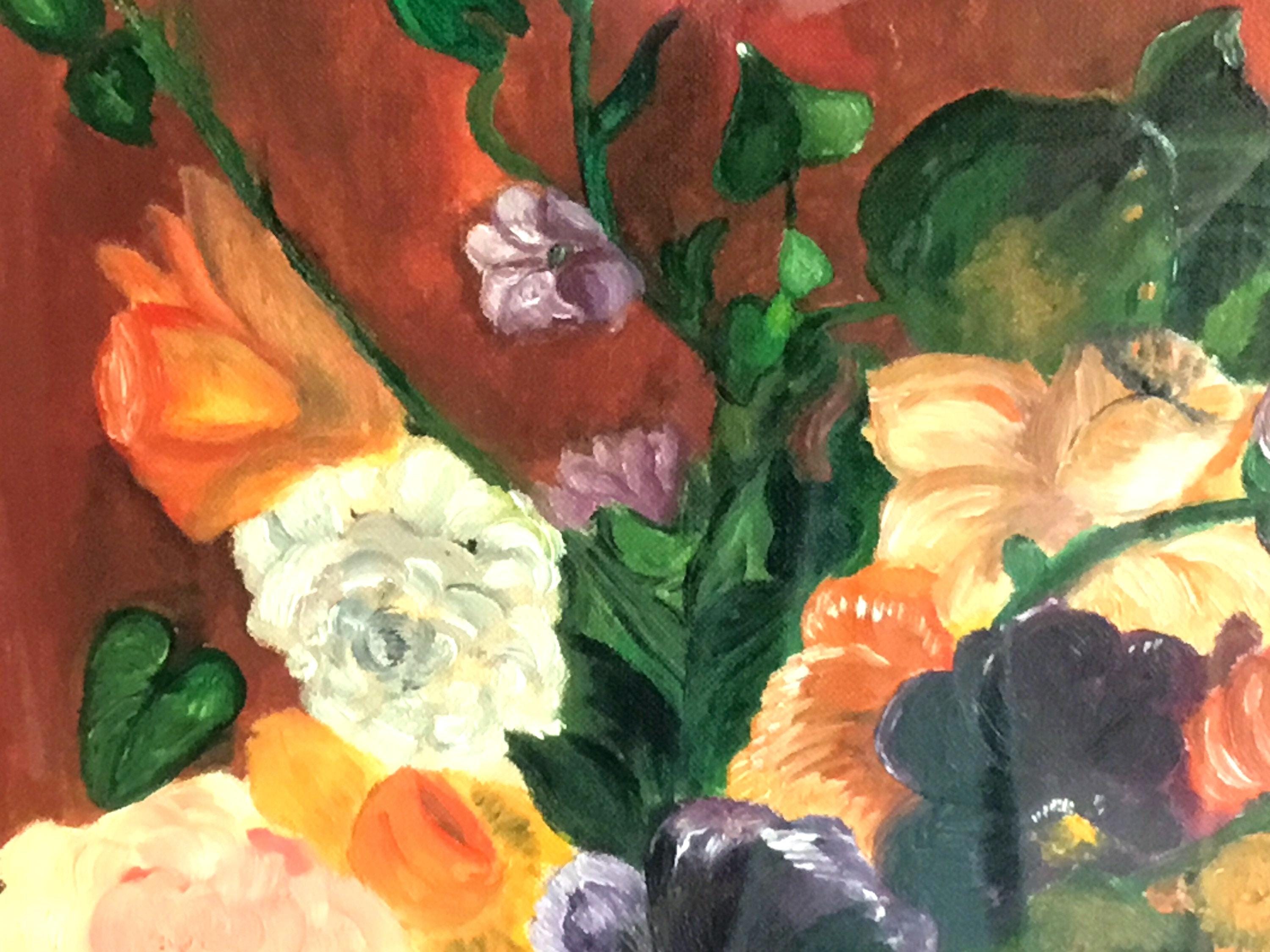 Oil Painting | Diego Casella-Pc-1954 Floral Still Life, Guarantee Certificate 1970s — photo 7 of 8