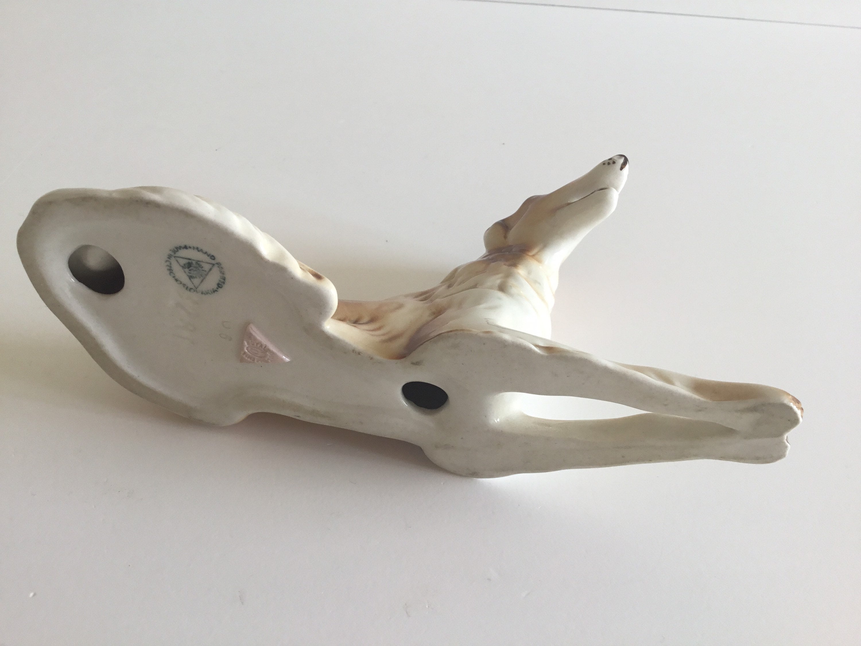 Vintage Porcelain Dog | Royal Dux Bohemia 1970s Borzoi Figurine 3281, Hand Painted — photo 11 of 11