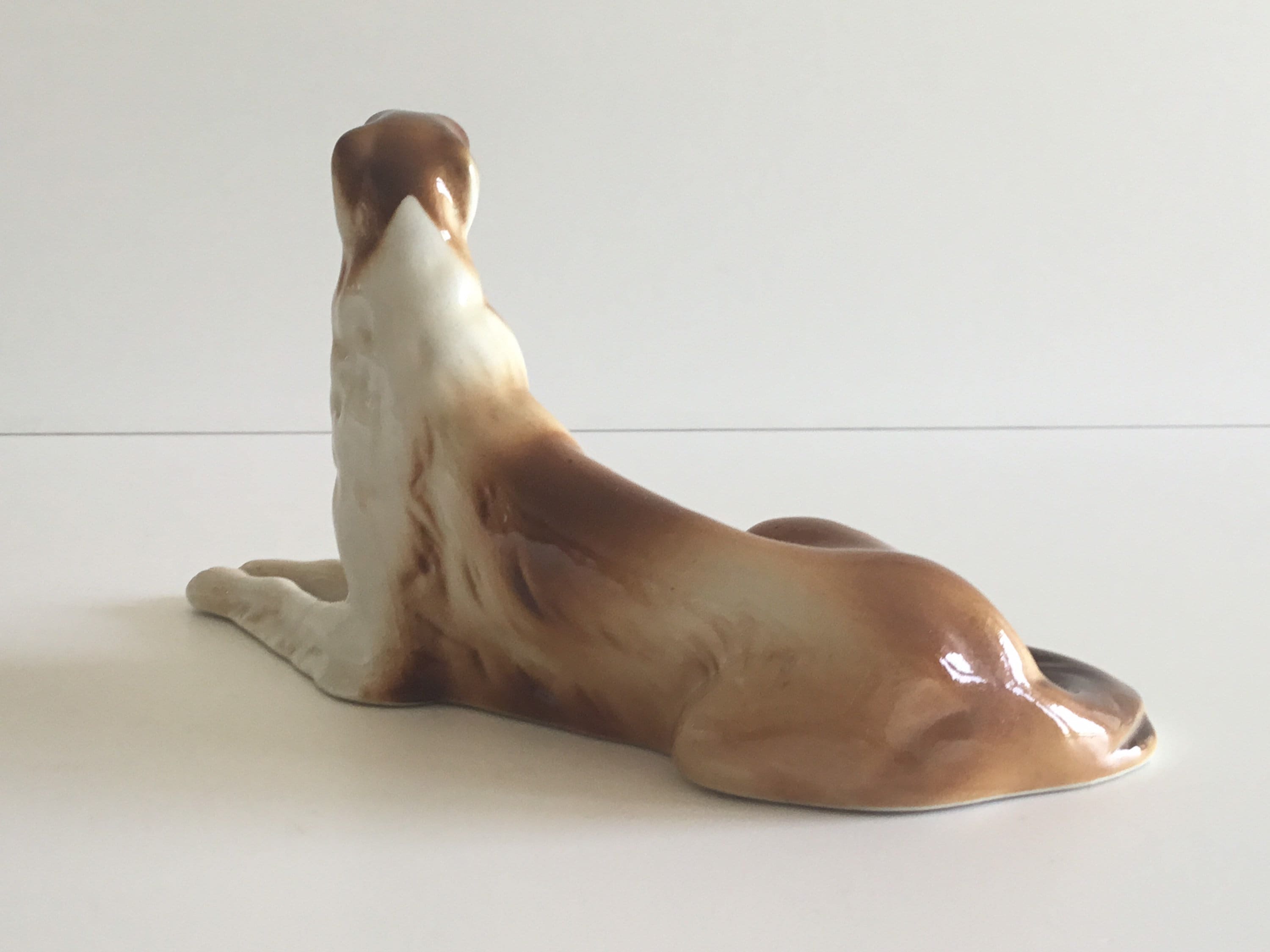 Vintage Porcelain Dog | Royal Dux Bohemia 1970s Borzoi Figurine 3281, Hand Painted — photo 9 of 11